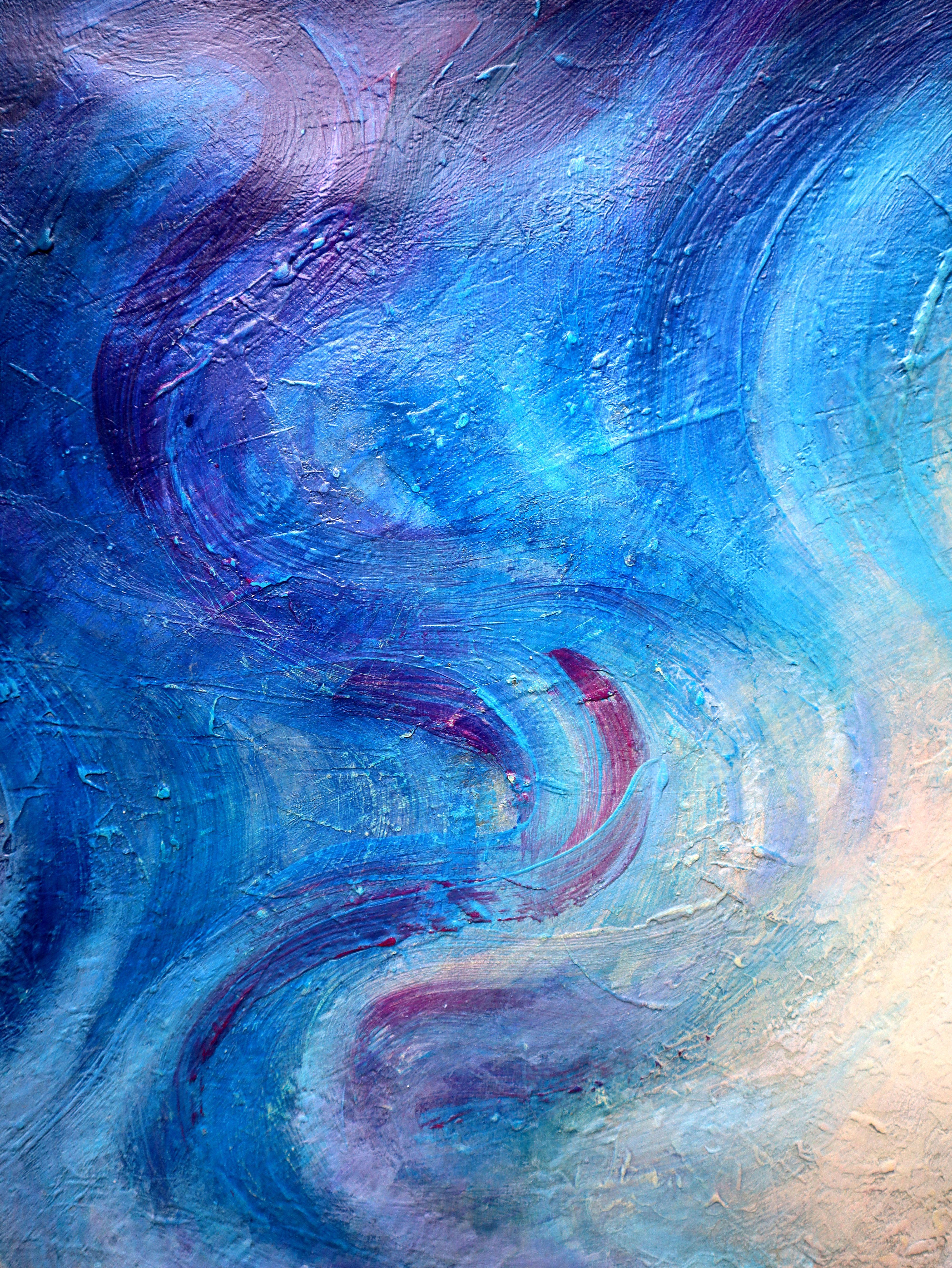 Après la tempête 2 - Bleu Landscape Painting par RAKHMET REDZHEPOV (RAMZI)