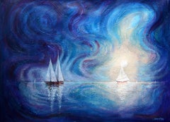 Landschaftsgemälde auf Gewebe