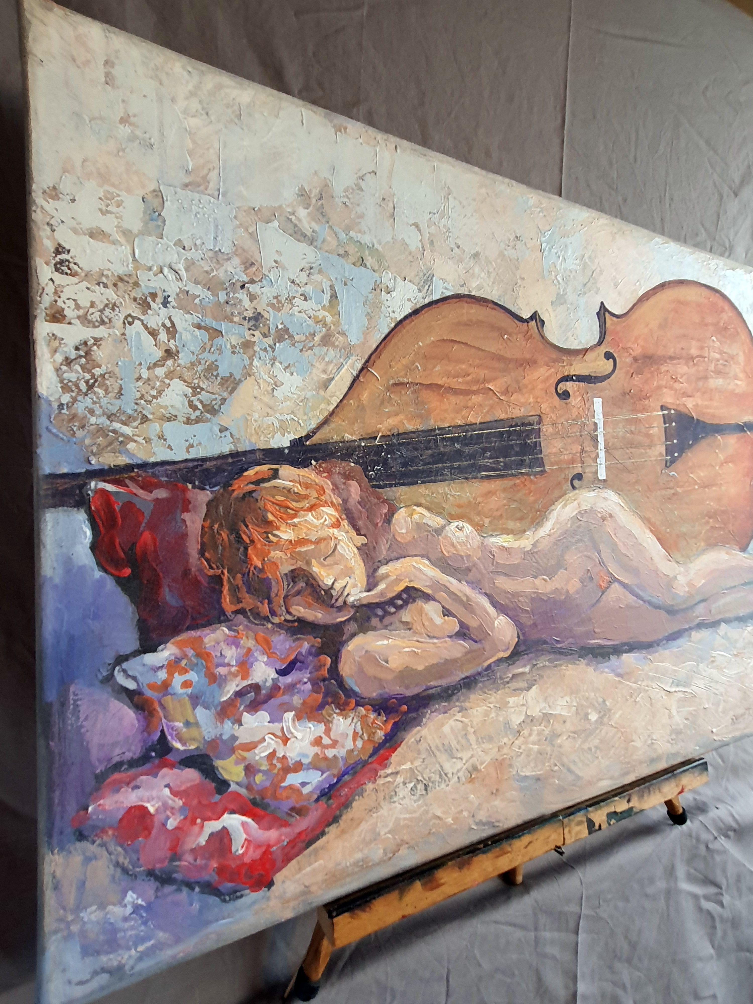 Après le spectacle - Expressionniste Painting par RAKHMET REDZHEPOV (RAMZI)