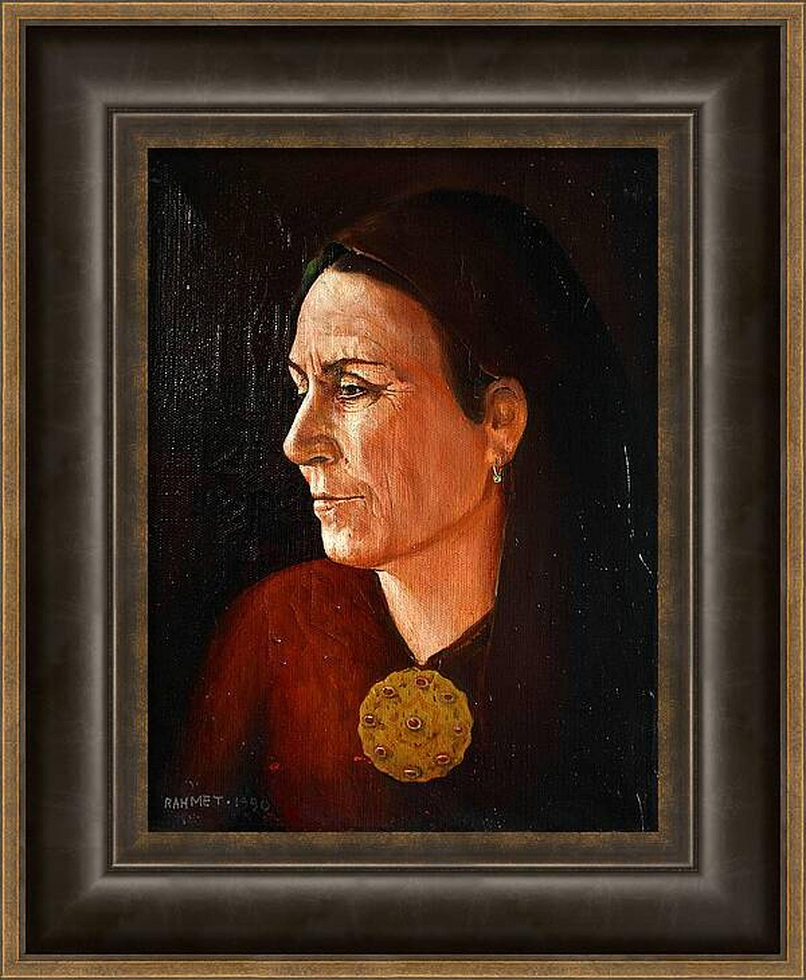 Anna Tach , Mommy . quadro originale - Figurative Painting Nero di RAKHMET REDZHEPOV (RAMZI)