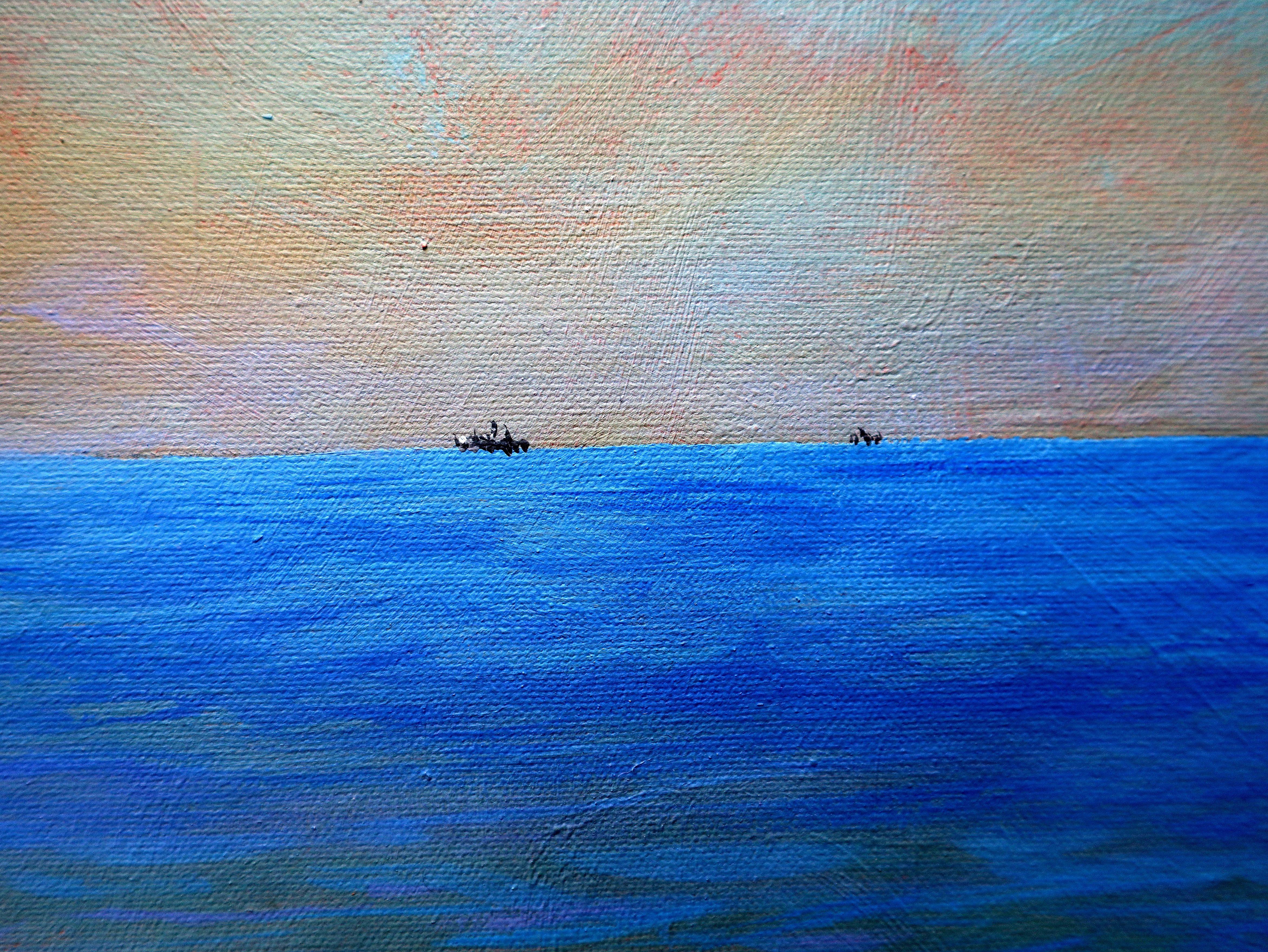 Apfelbaum und Skiwanderung – Painting von RAKHMET REDZHEPOV (RAMZI)