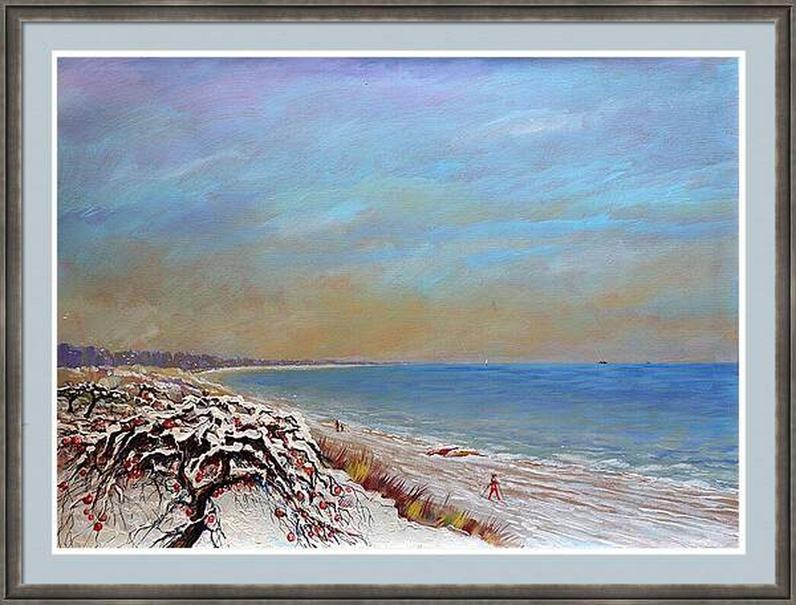 Apfelbaum und Skiwanderung (Grau), Interior Painting, von RAKHMET REDZHEPOV (RAMZI)