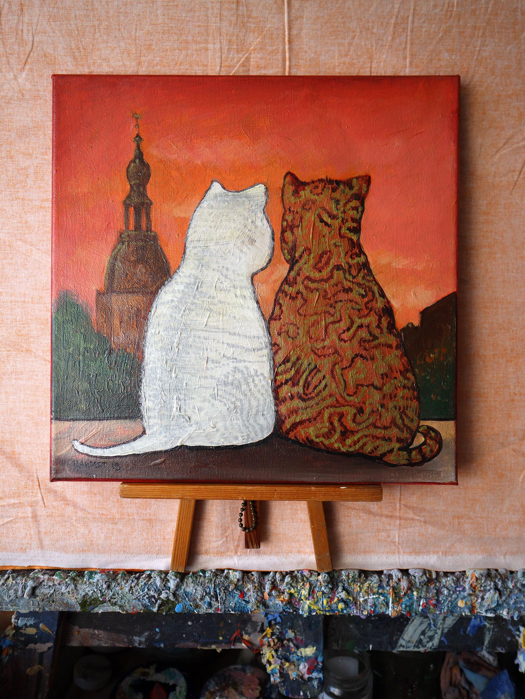 Al tramonto - Painting di RAKHMET REDZHEPOV (RAMZI)