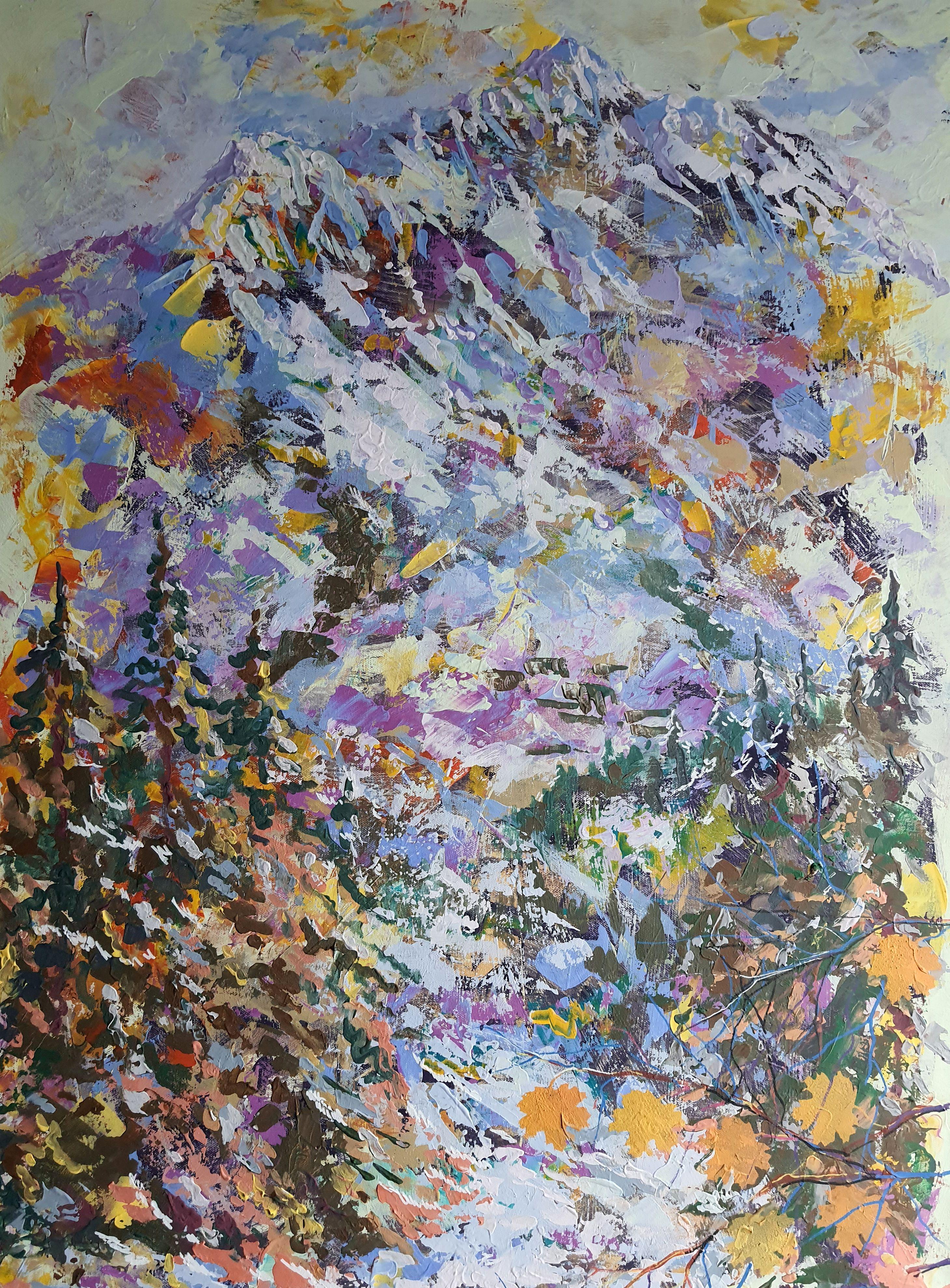   Autumn in the Mountains  - Impressionist Painting by RAKHMET REDZHEPOV (RAMZI)