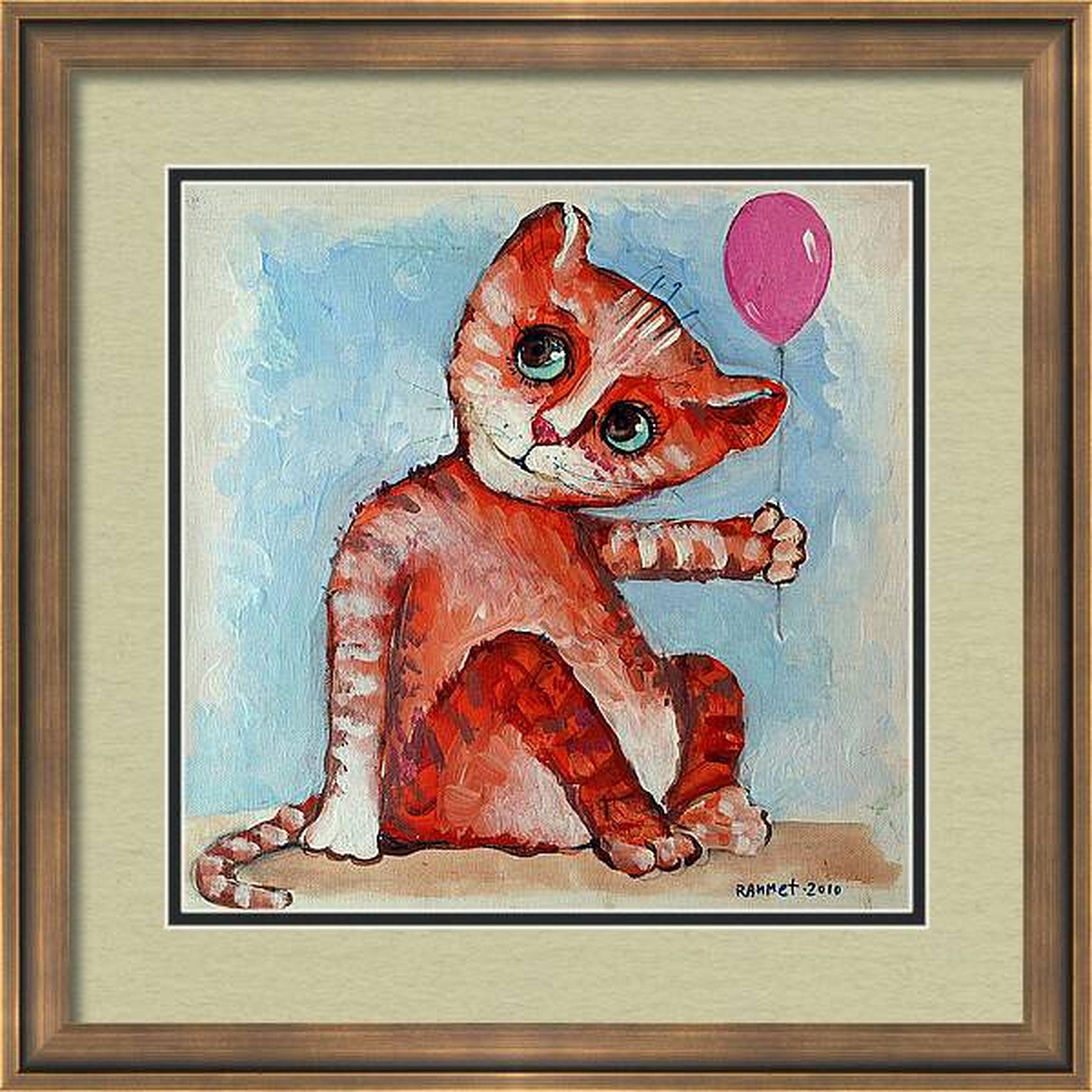 BALL - Gray Animal Painting by RAKHMET REDZHEPOV (RAMZI)