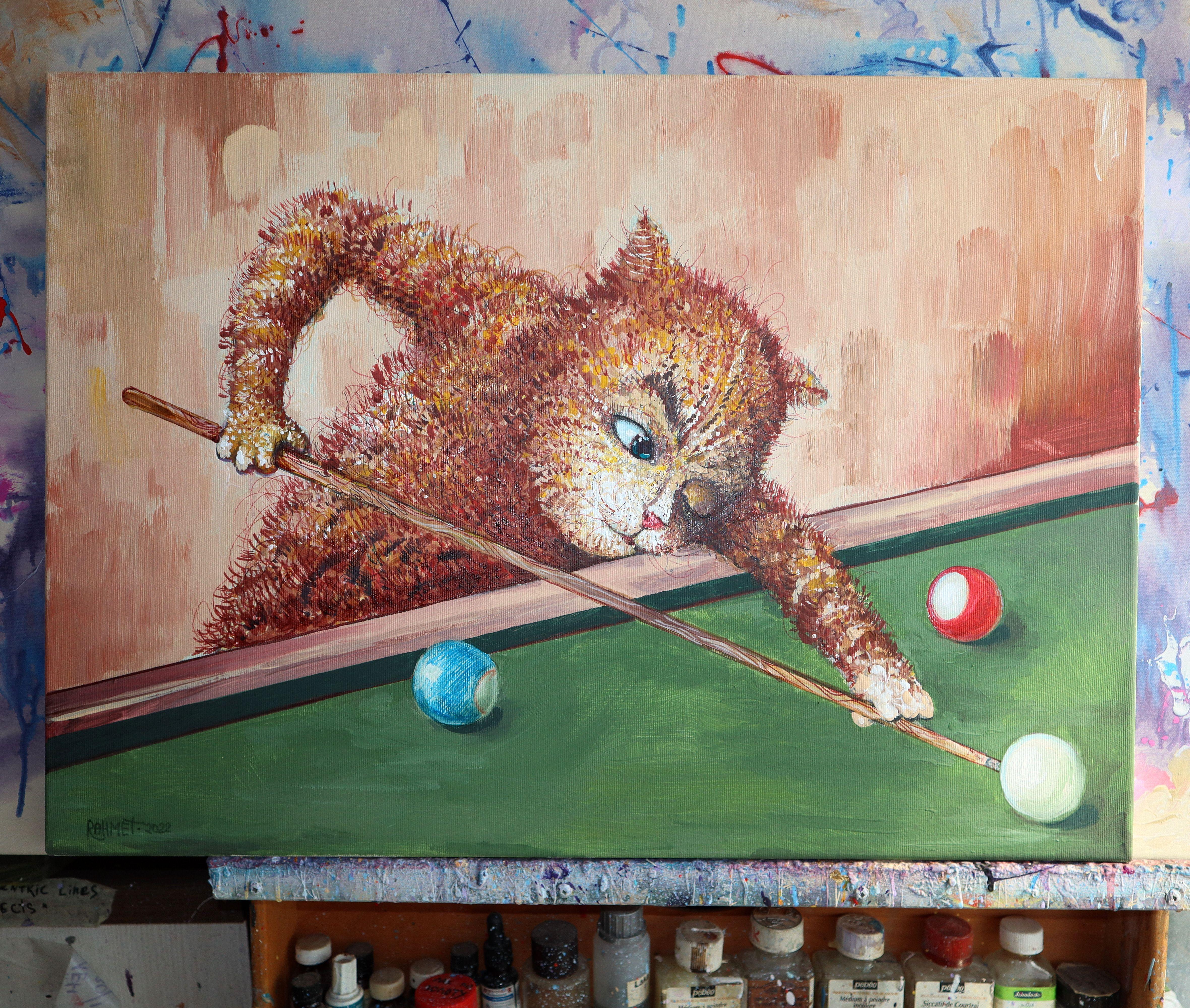 Billiard Player   original painting For Sale 8