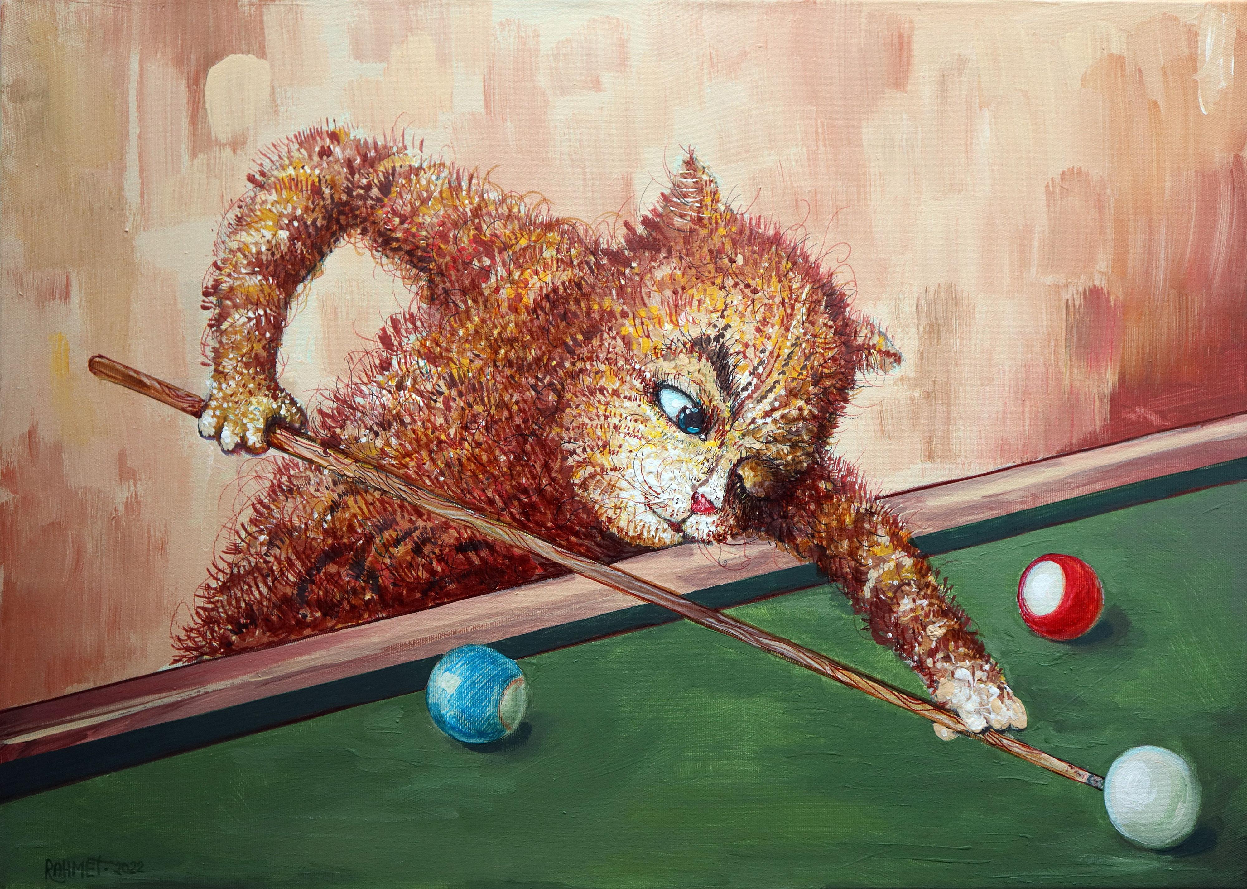 RAKHMET REDZHEPOV (RAMZI) Animal Painting - Billiard Player   original painting