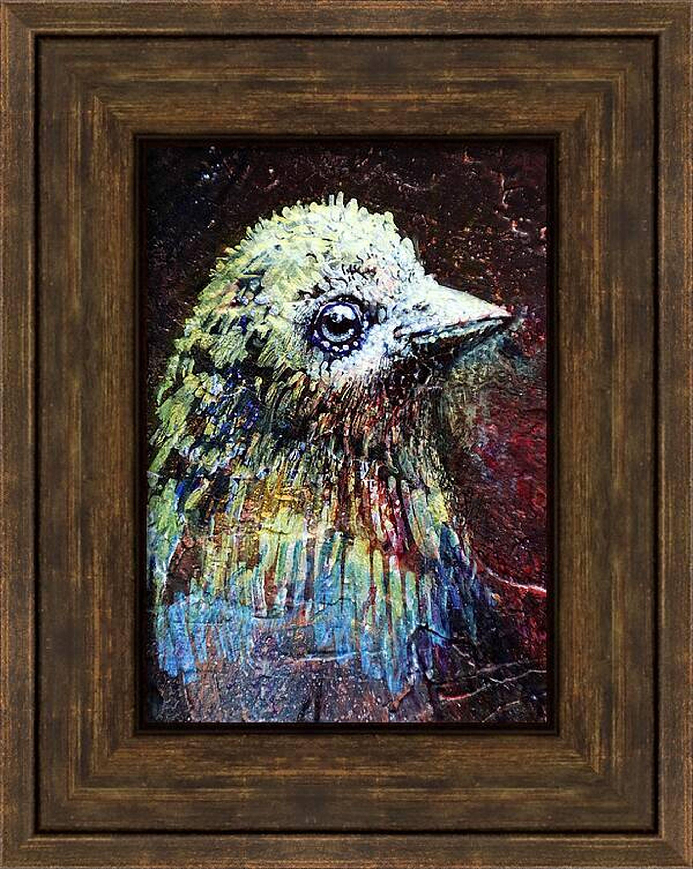 BIRD  19 - Black Animal Painting by RAKHMET REDZHEPOV (RAMZI)