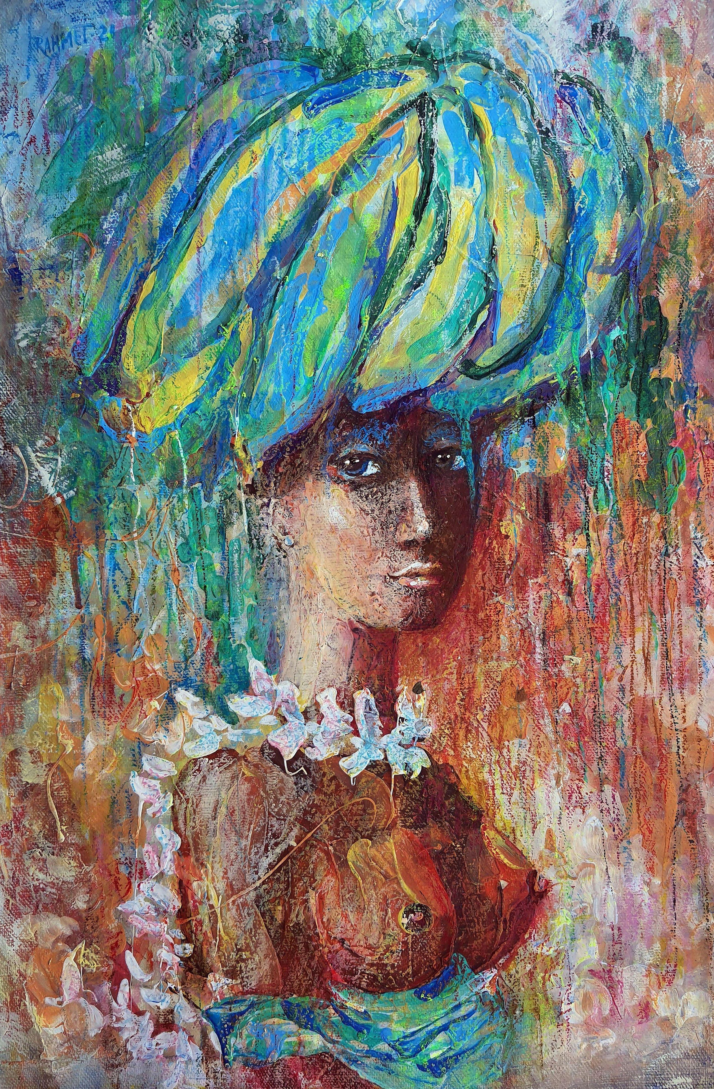 RAKHMET REDZHEPOV (RAMZI) Portrait Painting - Blue Bananas