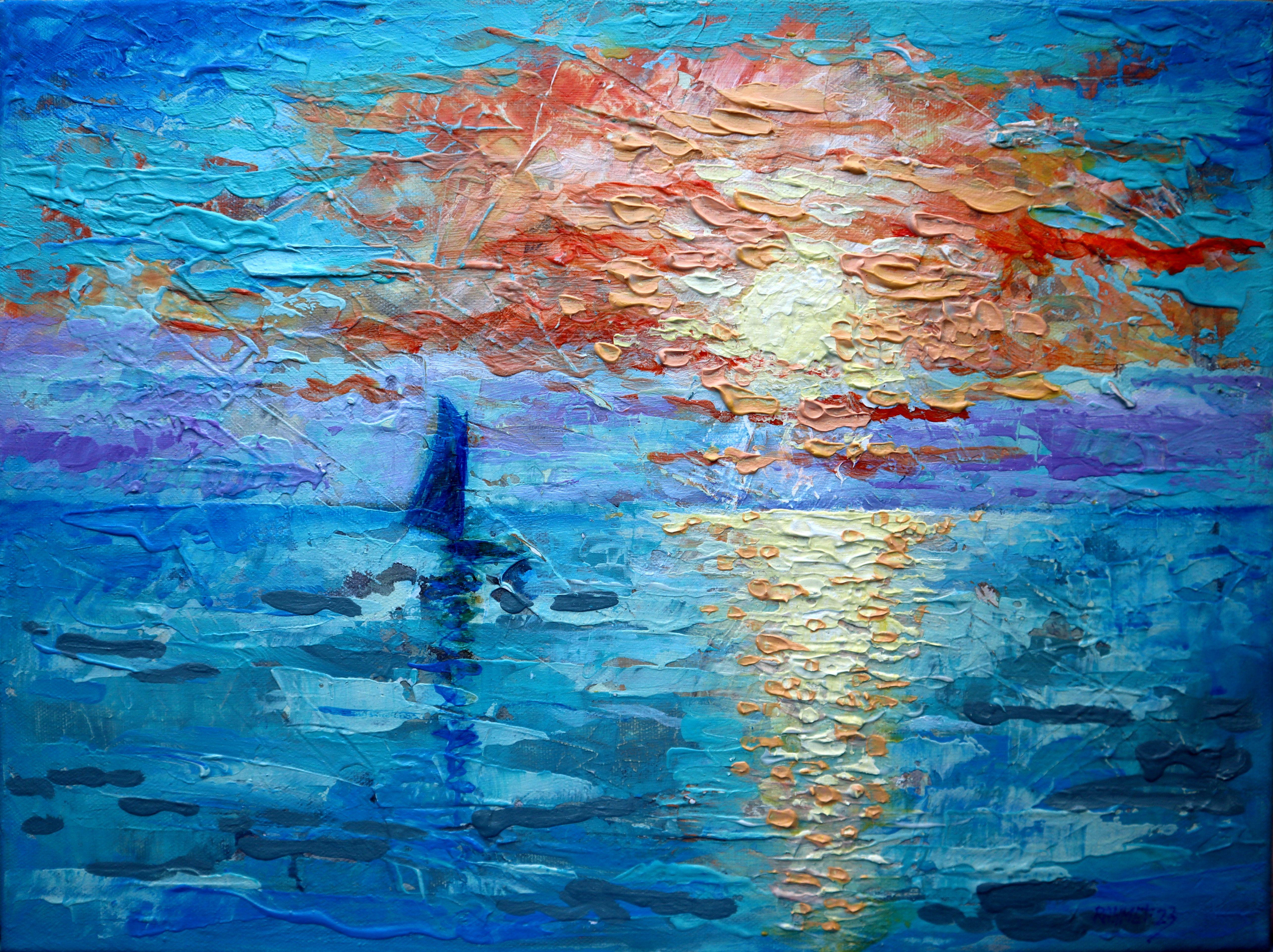 RAKHMET REDZHEPOV (RAMZI) Landscape Painting - Blue Sail