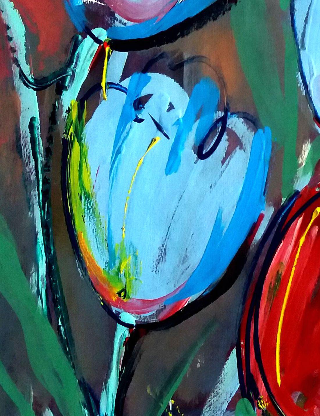 Tulipani blu - Painting Espressionista di RAKHMET REDZHEPOV (RAMZI)