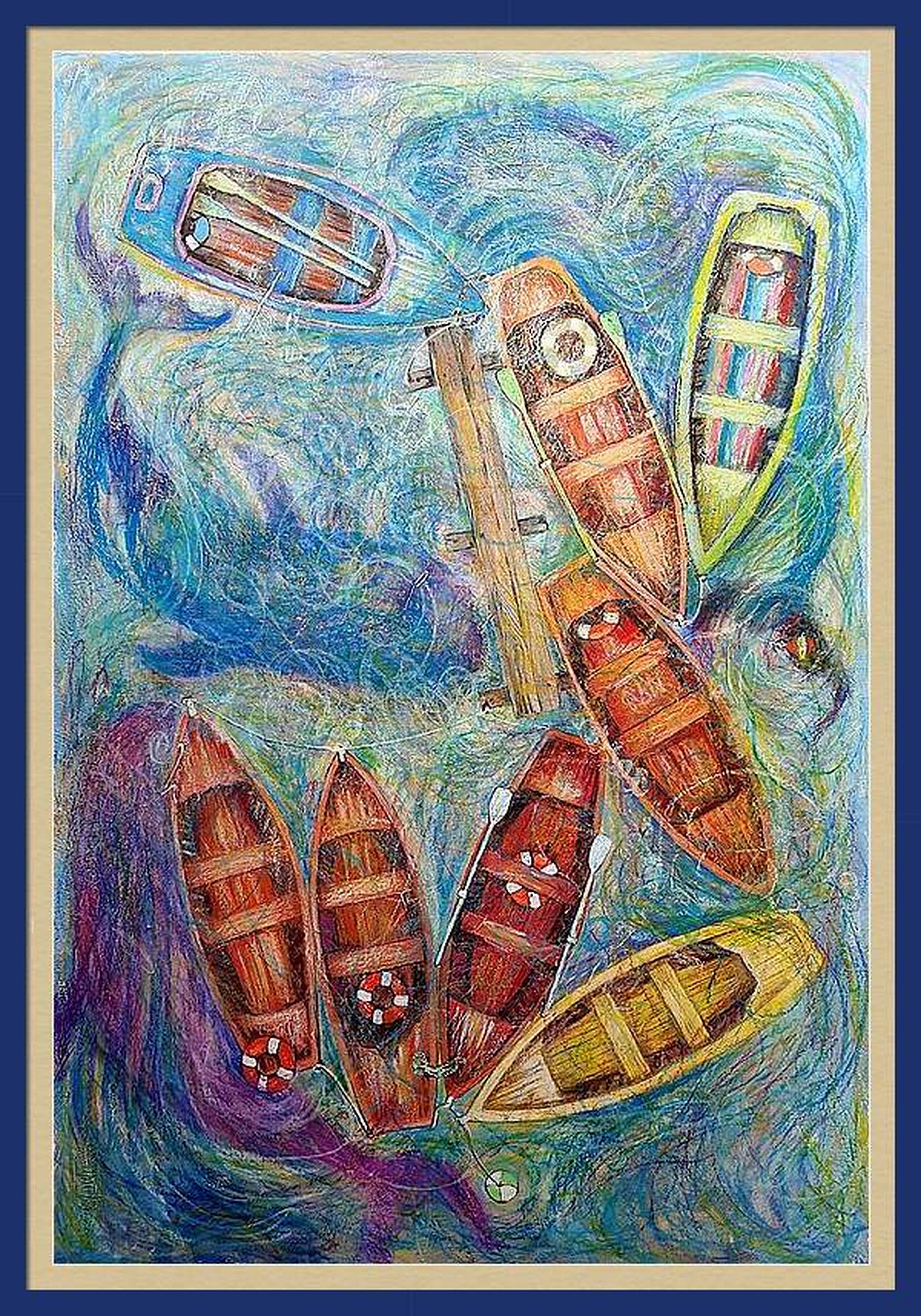 Boats in der Bay im Angebot 3