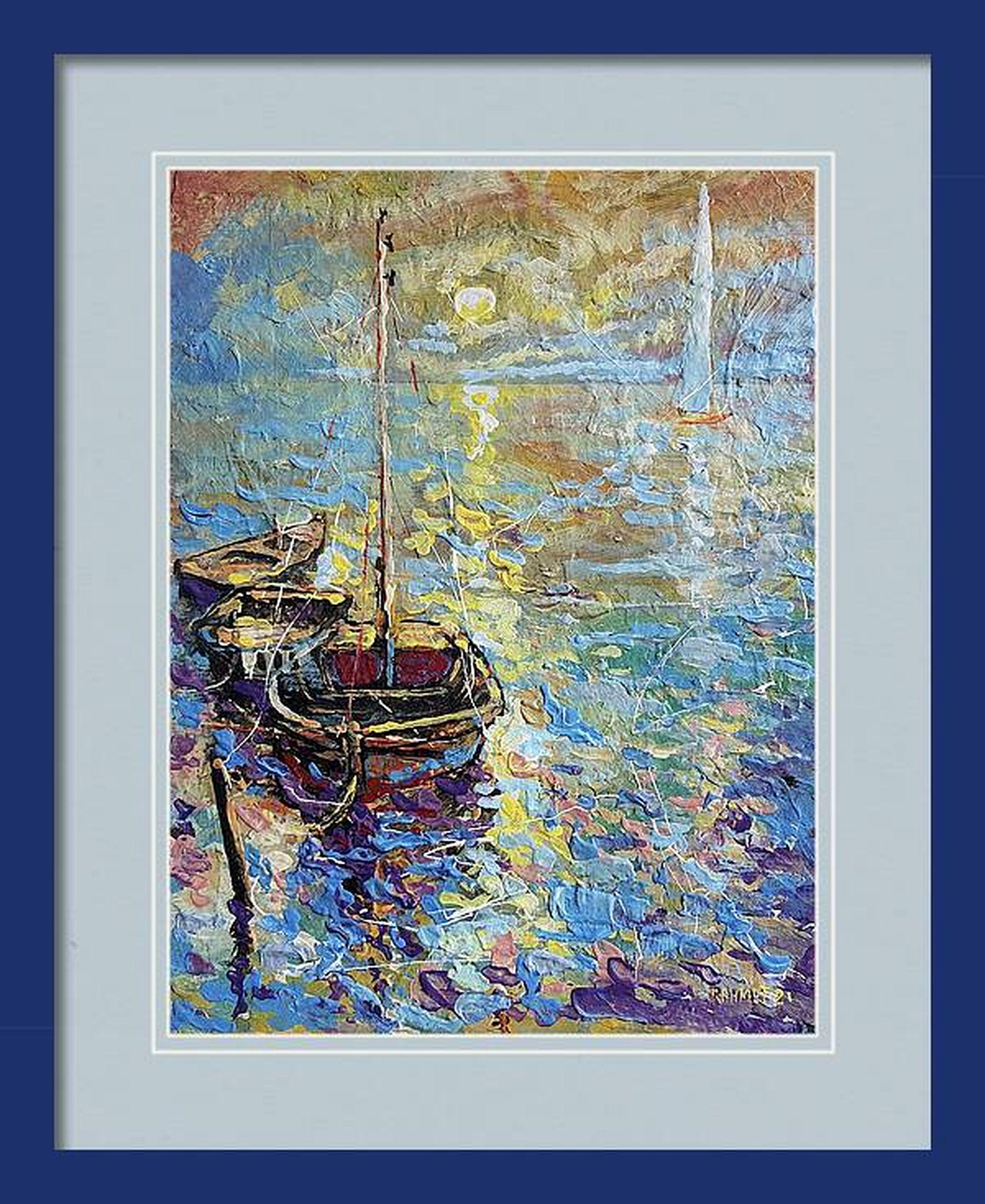 Barche nella Old Bay - Painting di RAKHMET REDZHEPOV (RAMZI)