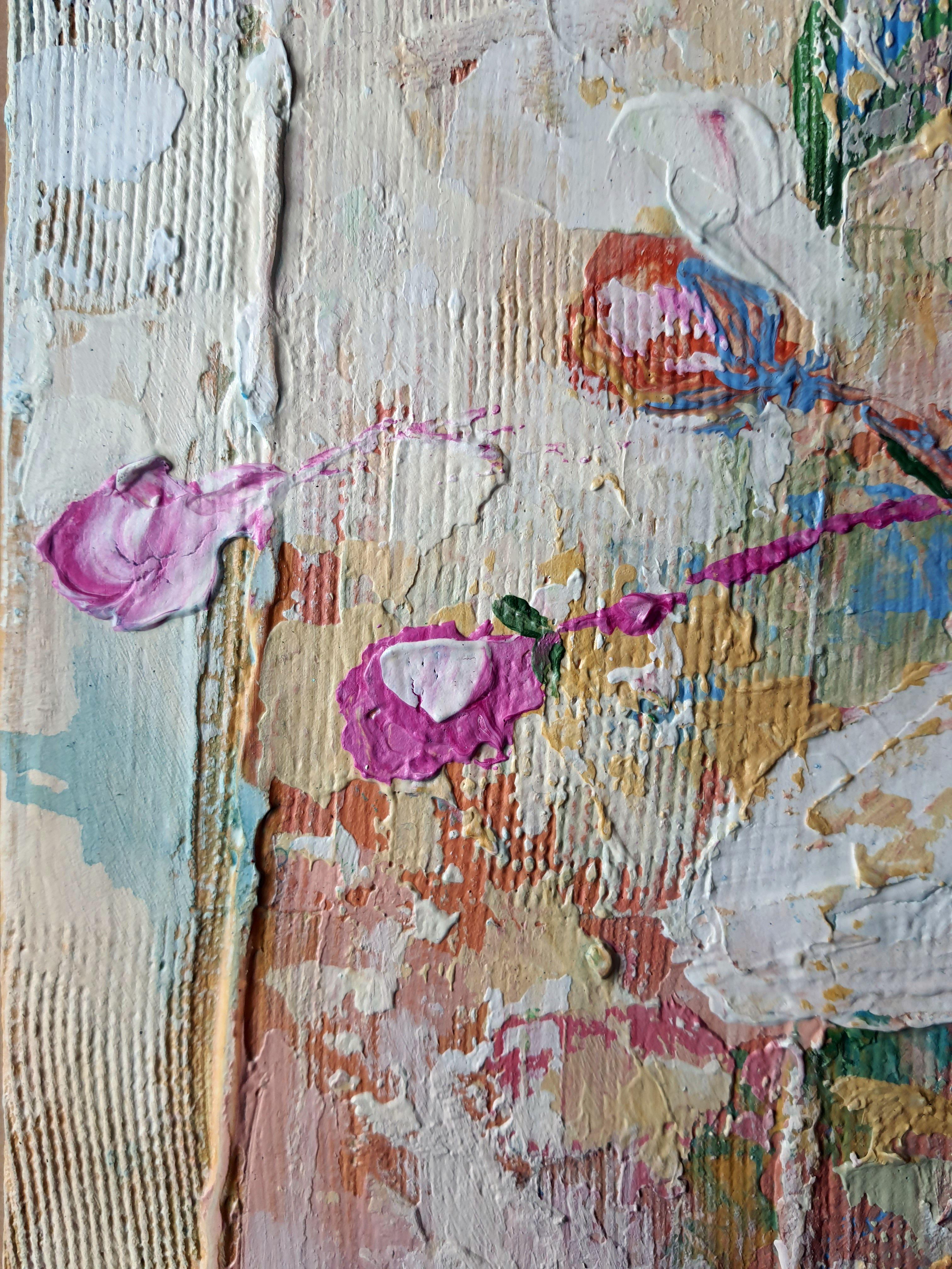 Belle peinture à l'huile originale Bouquet en vente 5