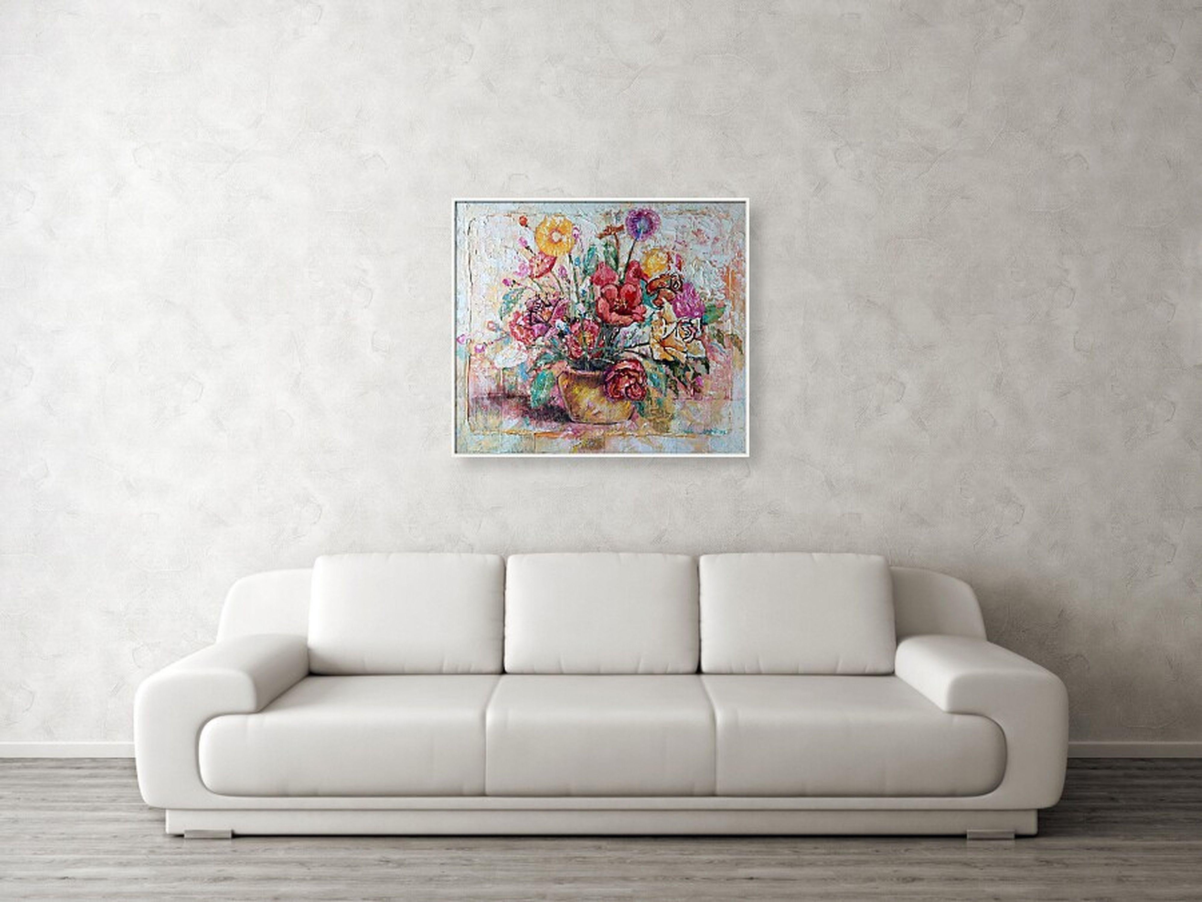 Belle peinture à l'huile originale Bouquet en vente 10