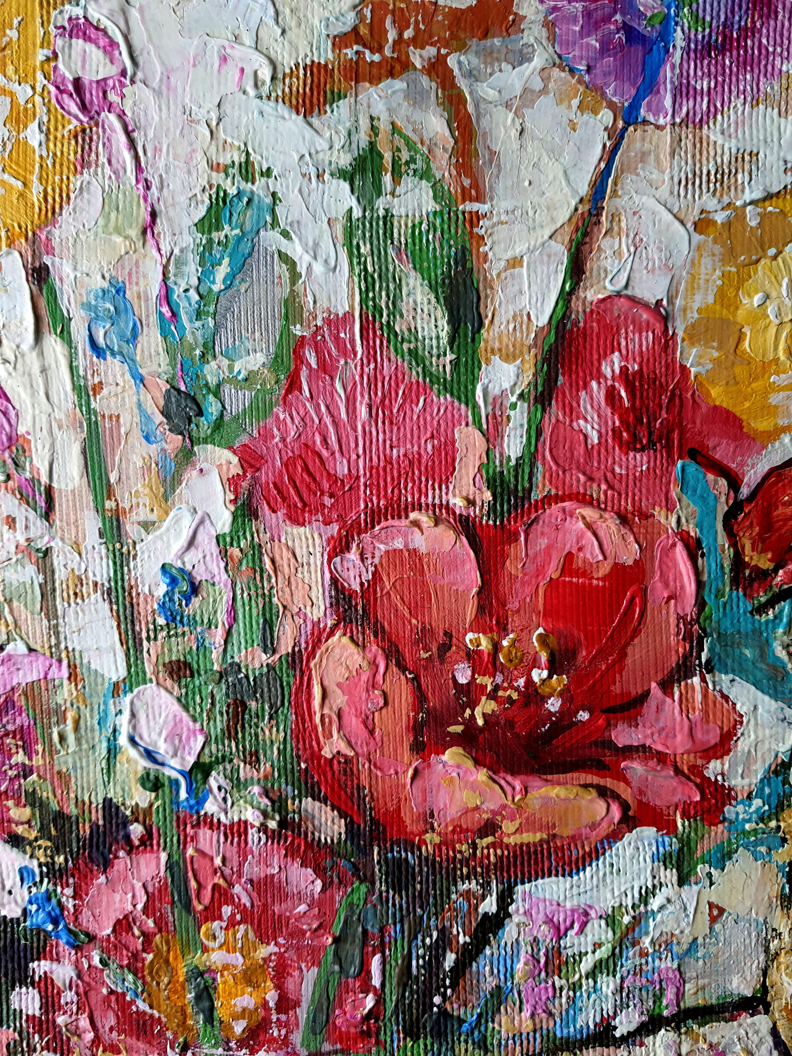 Belle peinture à l'huile originale Bouquet - Impressionnisme Painting par RAKHMET REDZHEPOV (RAMZI)