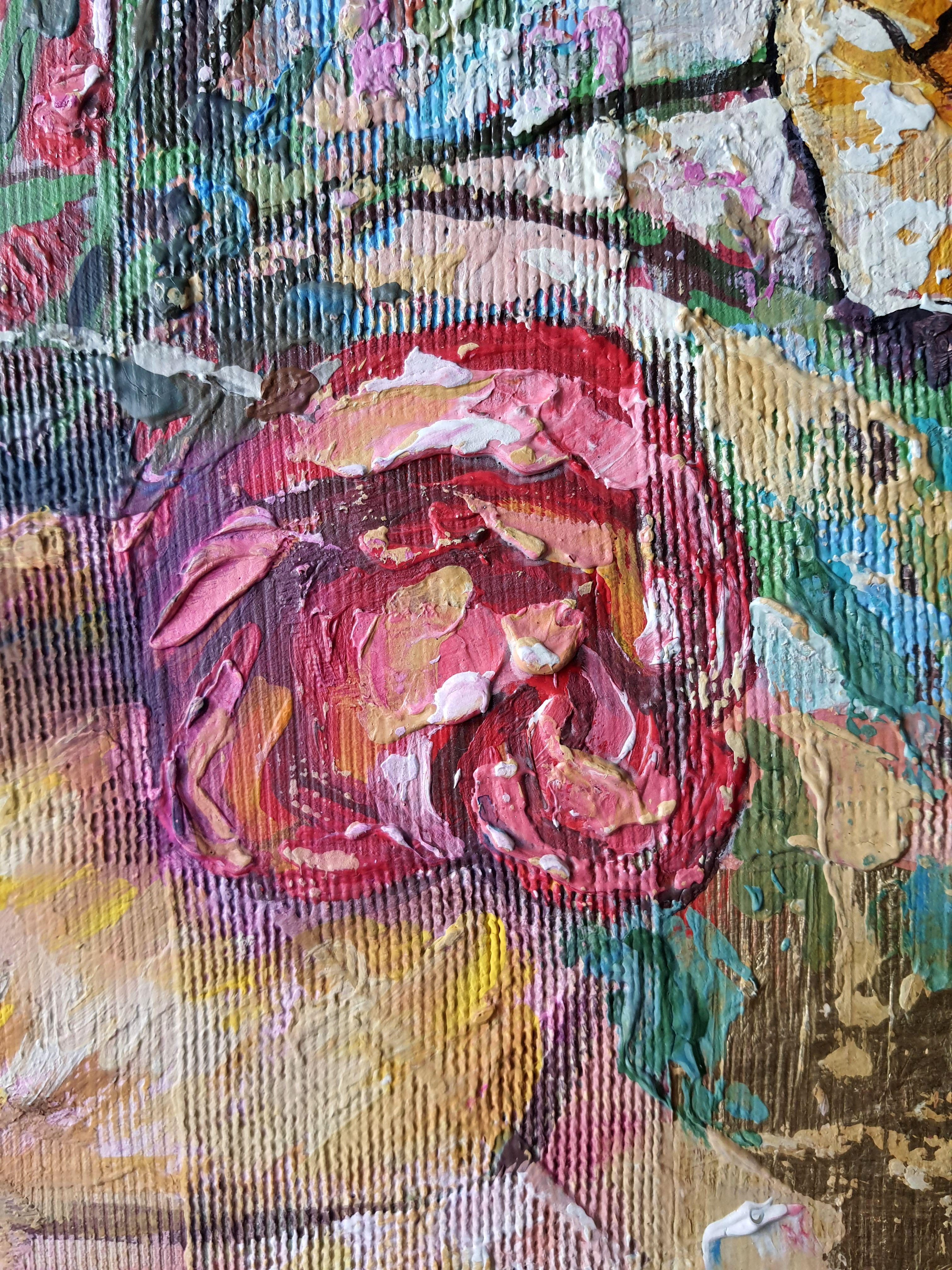 Belle peinture à l'huile originale Bouquet en vente 1