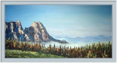 Il respiro delle montagne: (Serie A Space) Tela, olio, acrilico, 60x120 cm