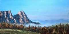 Il respiro delle montagne: (Serie A Space) Tela, olio, acrilico, 60x120 cm