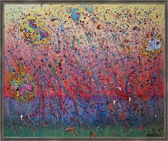 Butterfly Carnival: abstract art, canvas, oil, acrylic, 100/120cm