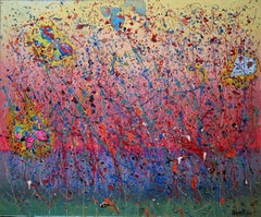 Butterfly Carnival: abstract art, canvas, oil, acrylic, 100/120cm