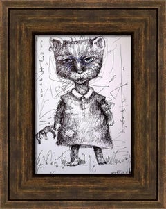 CATS 2 : papel sobre cartón, acrílico, tinta, lápices, técnica mixta. 25x18 cm