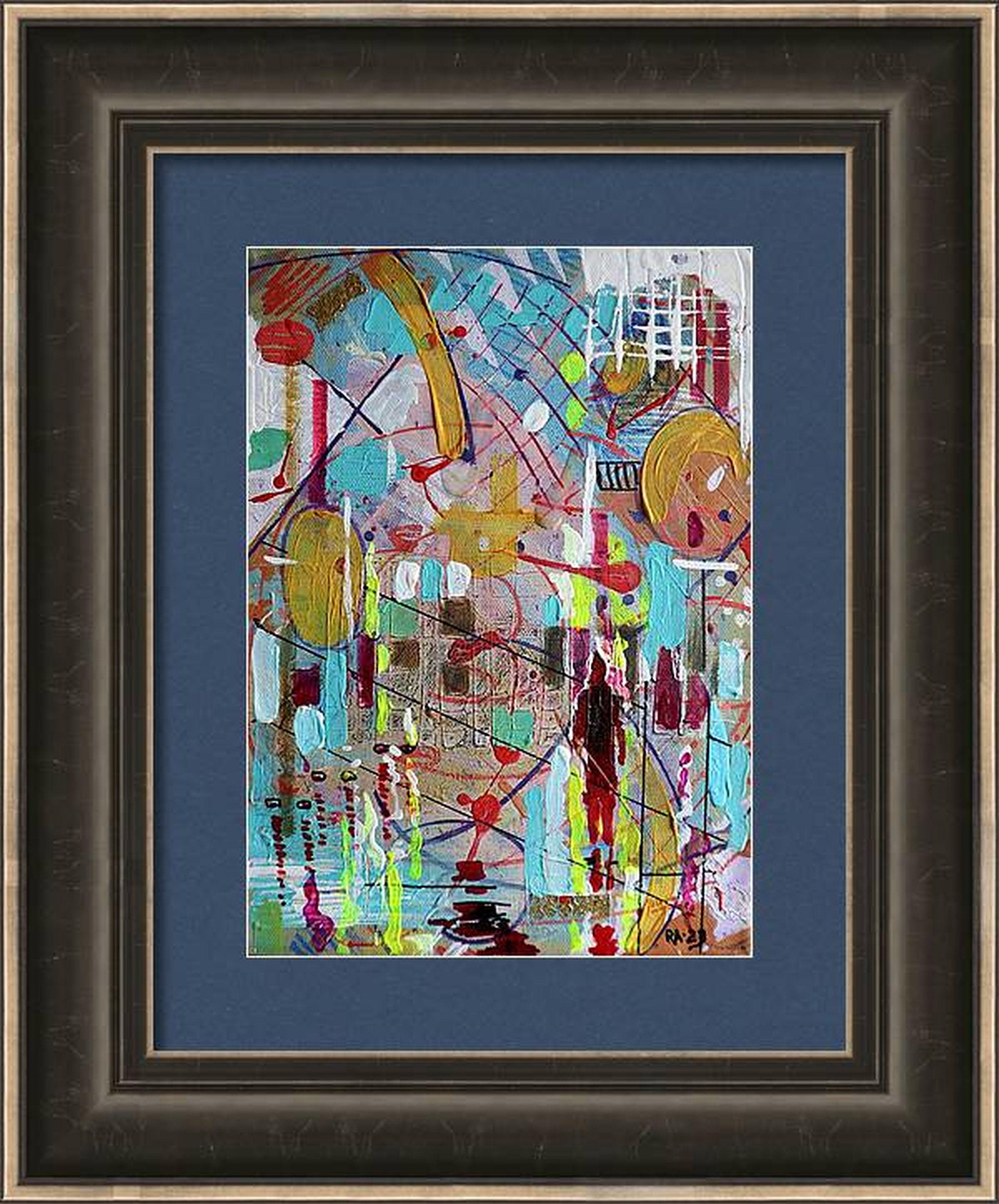 Stadt 11. Abstraktes Originalgemälde – Painting von RAKHMET REDZHEPOV (RAMZI)