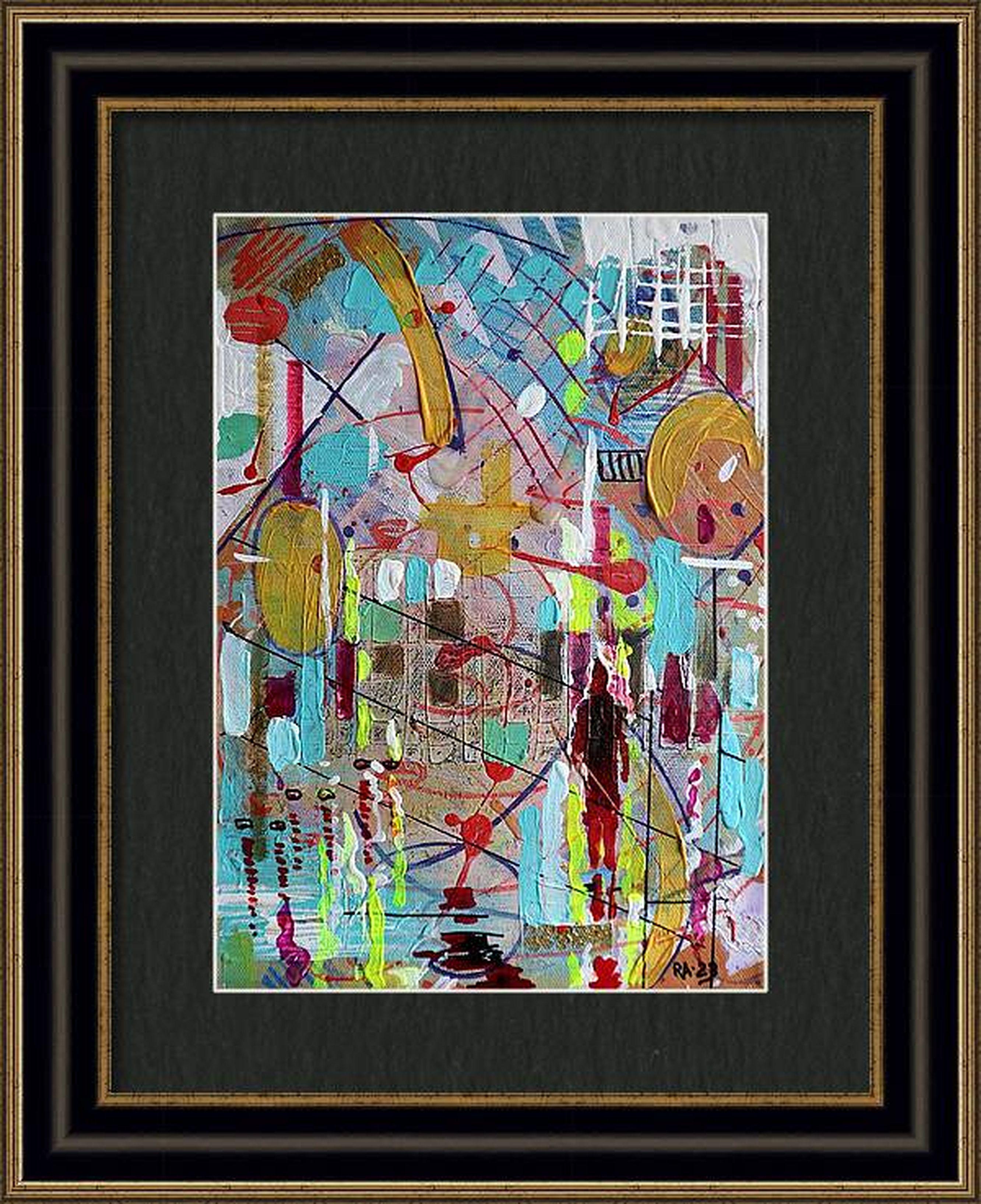 Stadt 11. Abstraktes Originalgemälde (Abstrakter Impressionismus), Painting, von RAKHMET REDZHEPOV (RAMZI)