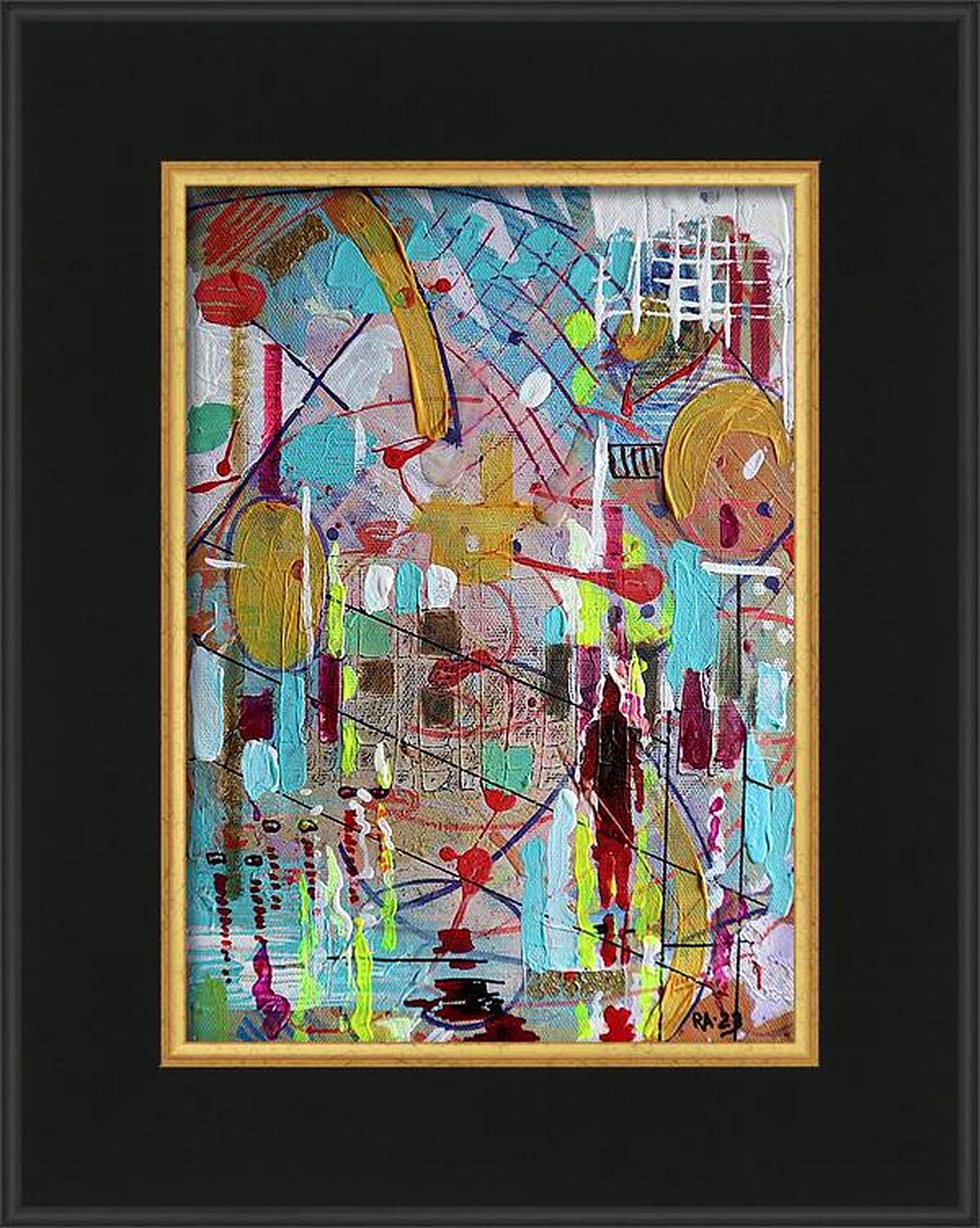 Meine Kreationen sind ein lebhafter Tanz von Farben und Strukturen, eine Verschmelzung von Acryl, Öl und Buntstiften, die der Leinwand Leben einhaucht. Es ist reiner Expressionismus, bei dem jeder Strich und jeder Farbton die rohen Emotionen