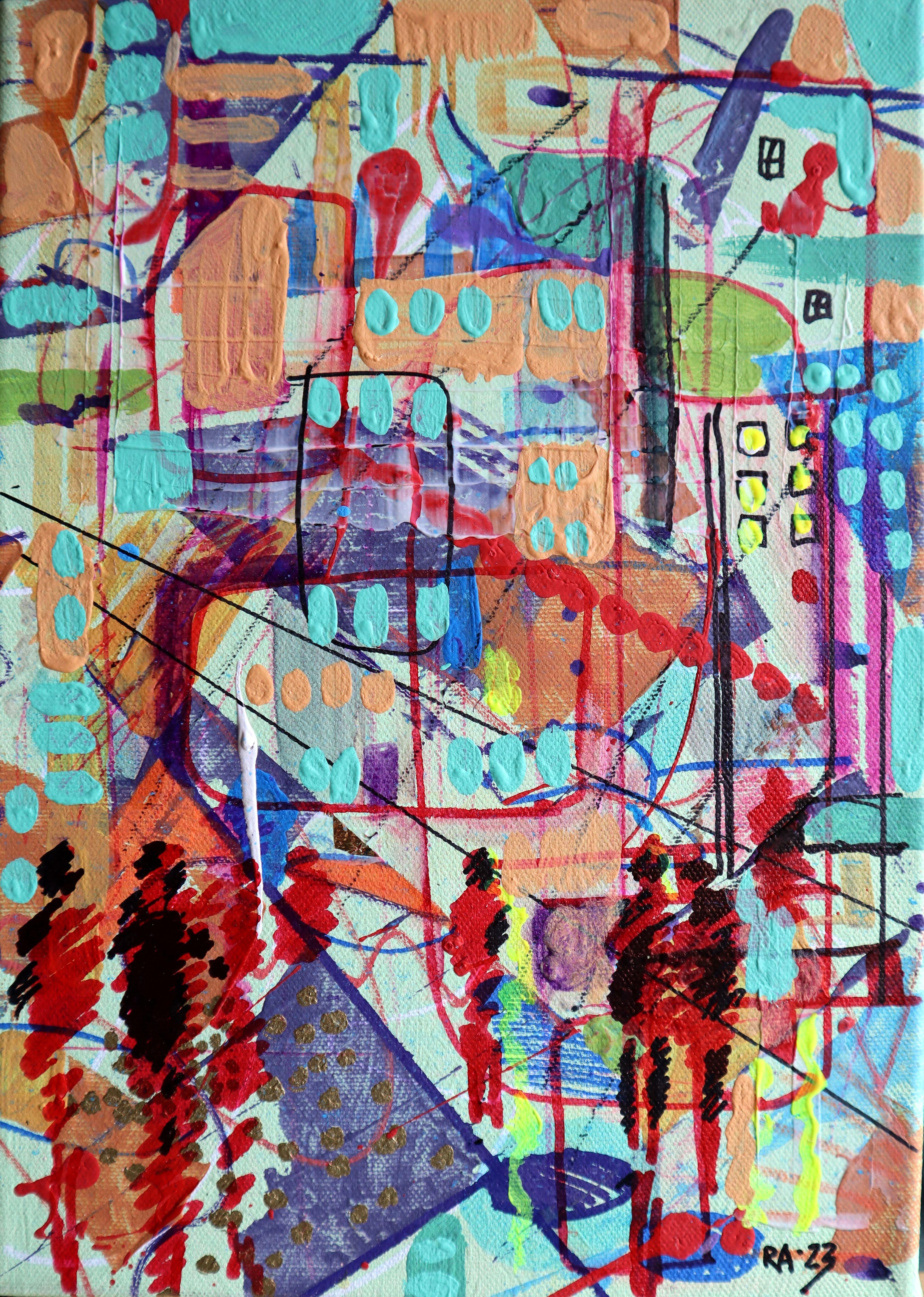 Ville 13. Peinture abstraite originale