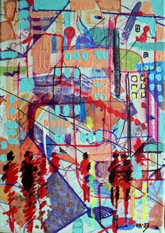 Ville 13. Peinture abstraite originale