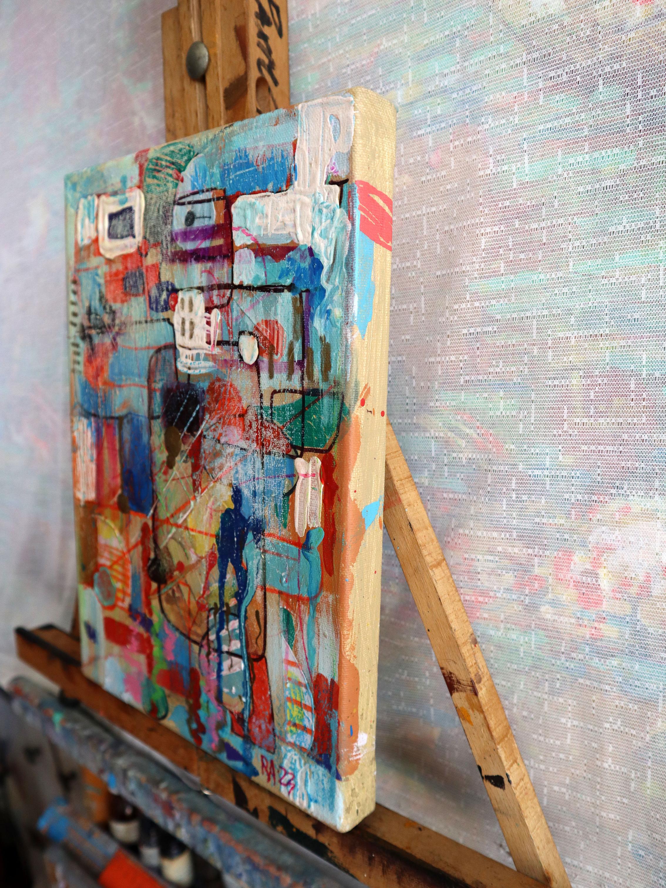 Ville 14. Peinture abstraite originale en vente 5