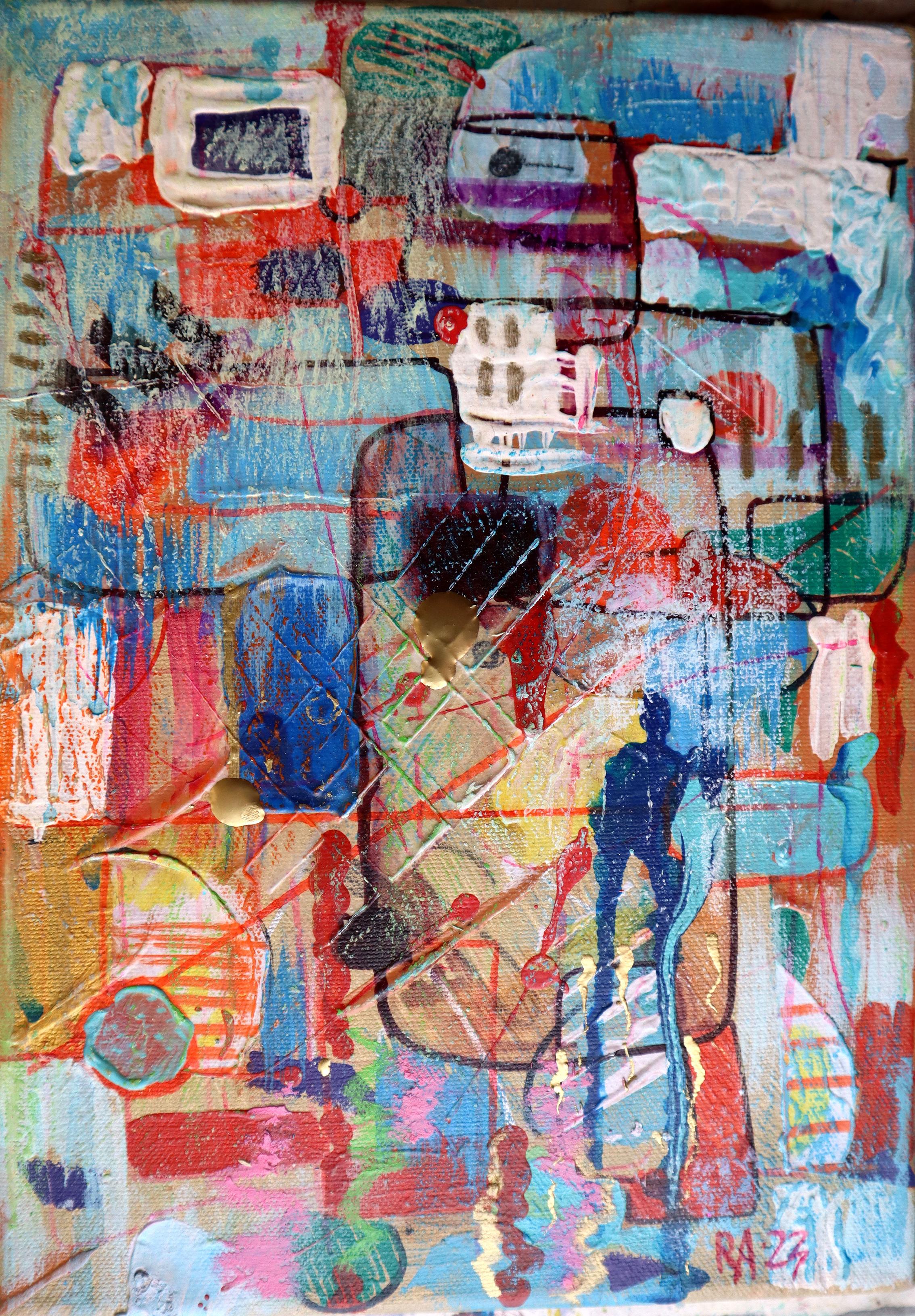 Ville 14. Peinture abstraite originale en vente 6