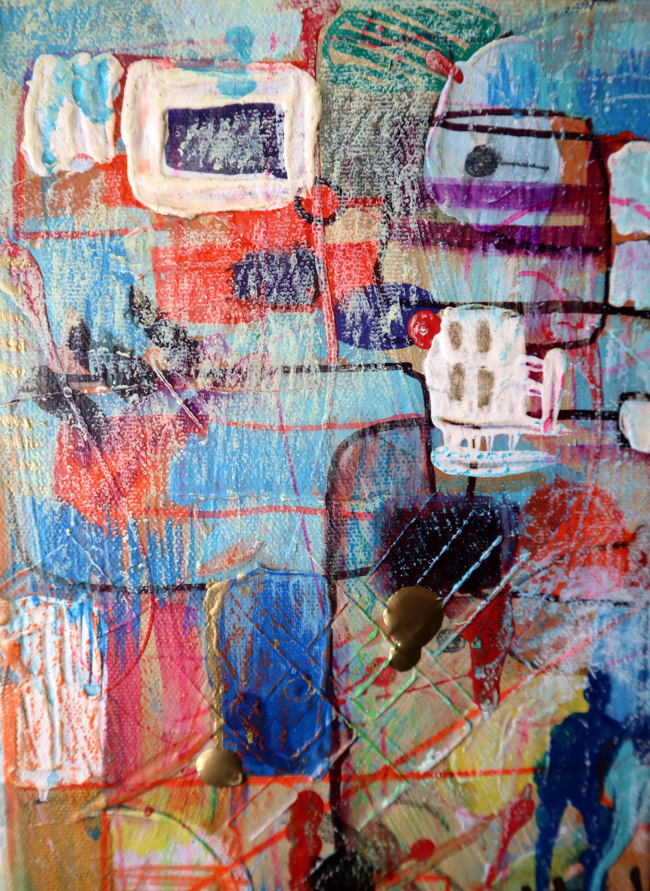 Ville 14. Peinture abstraite originale en vente 7