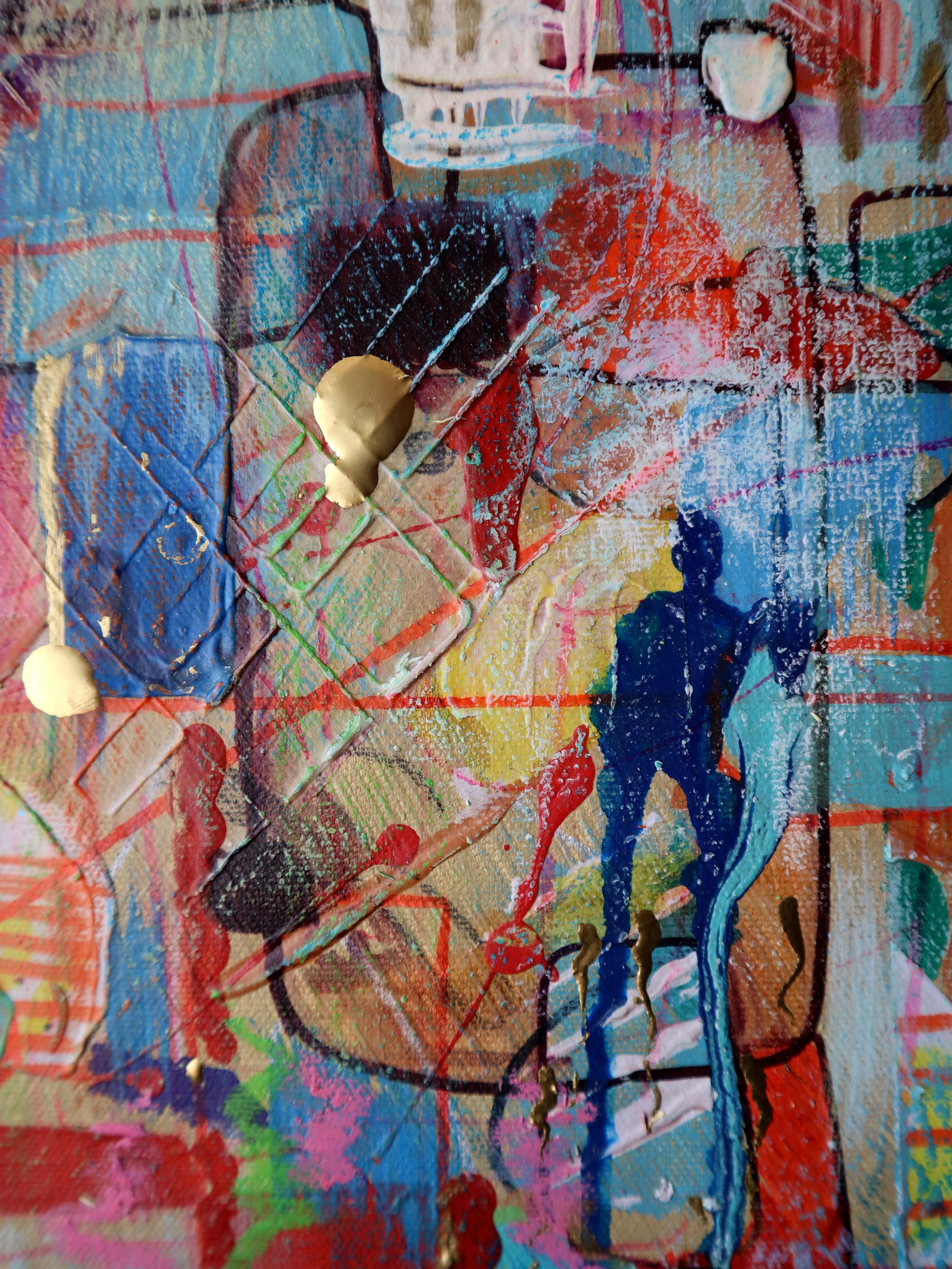 Ville 14. Peinture abstraite originale en vente 11