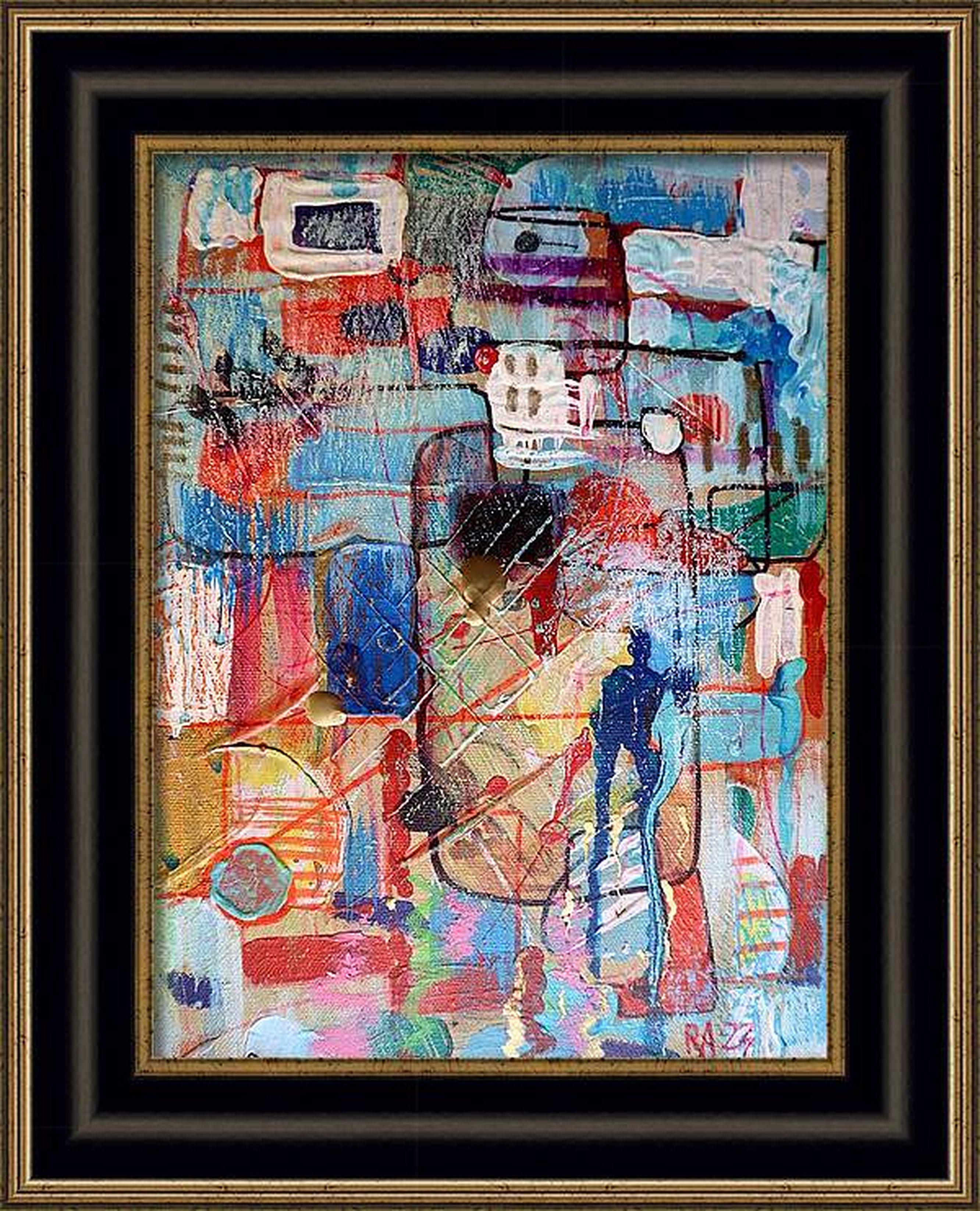En créant cette tapisserie de couleurs et d'émotions, j'ai superposé des acryliques avec des huiles et des pastels pour faire émerger une énergie abstraite. J'ai puisé dans la crudité de l'expressionnisme, symbolisant les facettes complexes de la