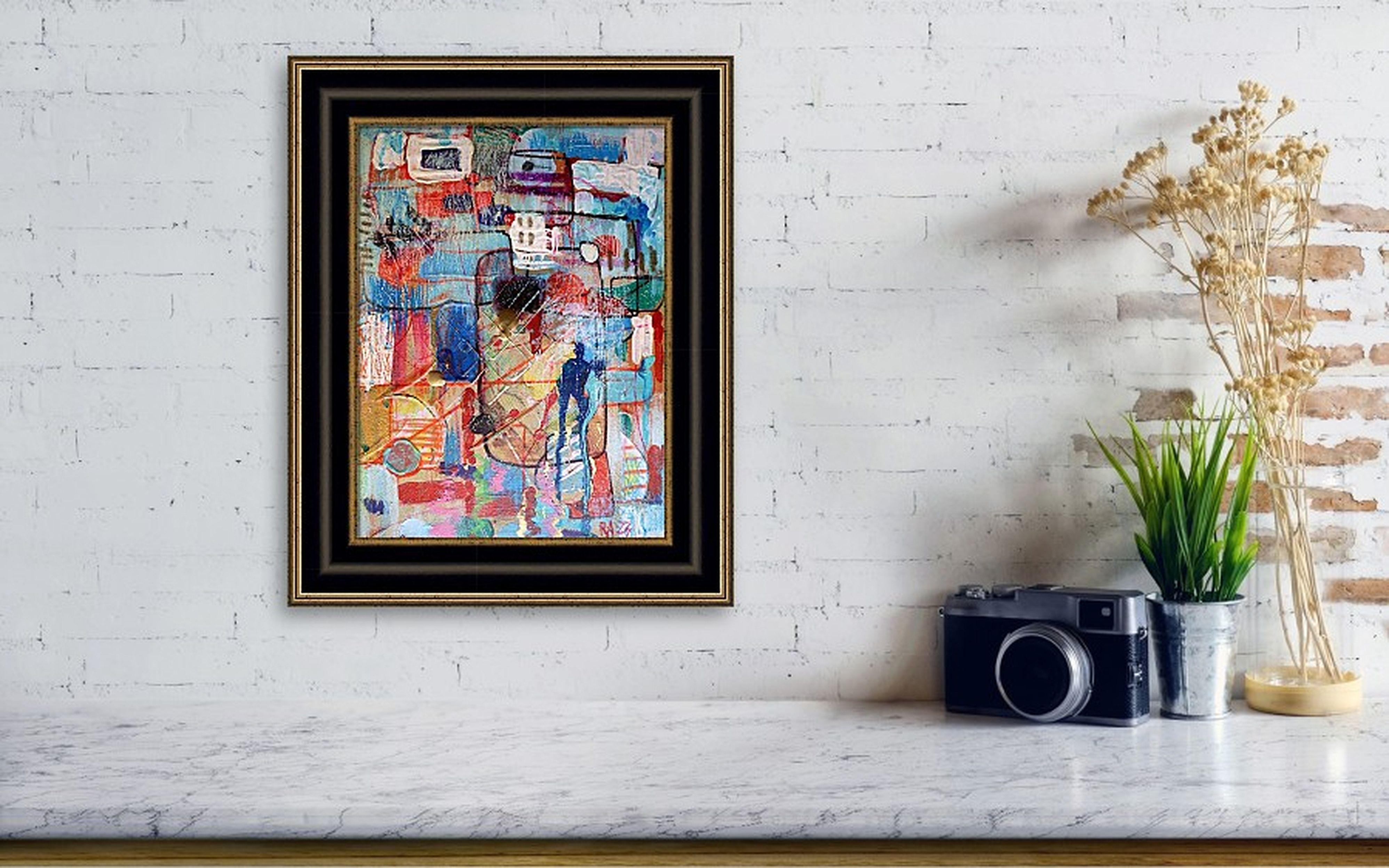 Ville 14. Peinture abstraite originale en vente 1