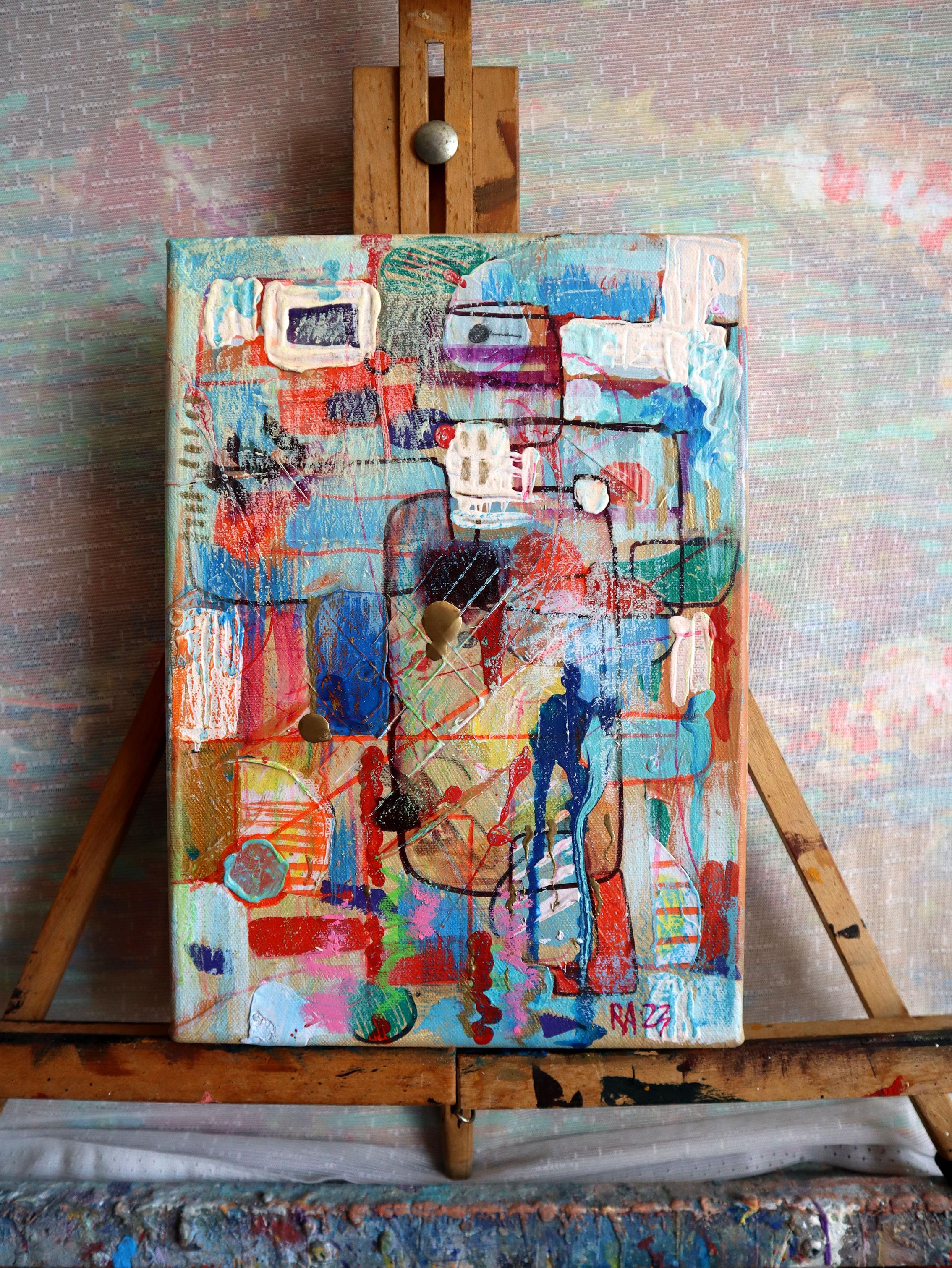 Ville 14. Peinture abstraite originale en vente 3