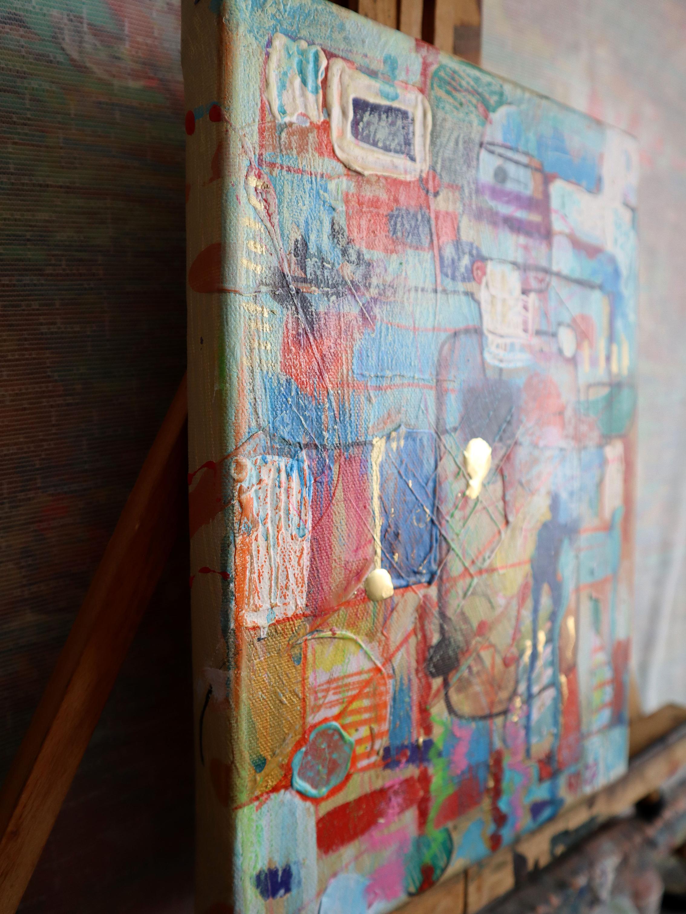 Ville 14. Peinture abstraite originale en vente 4