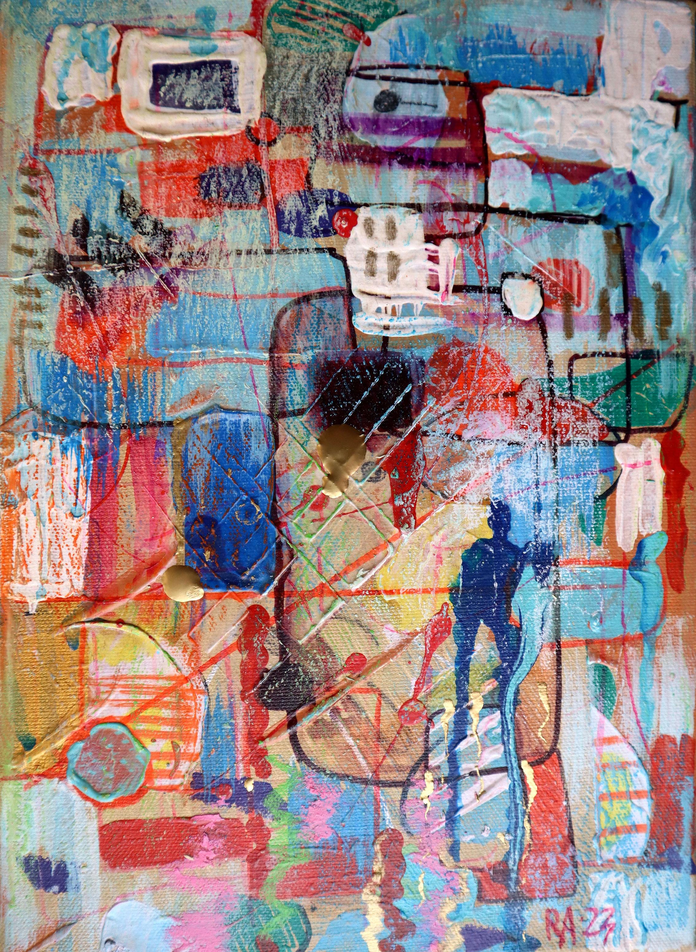 Ville 14. Peinture abstraite originale