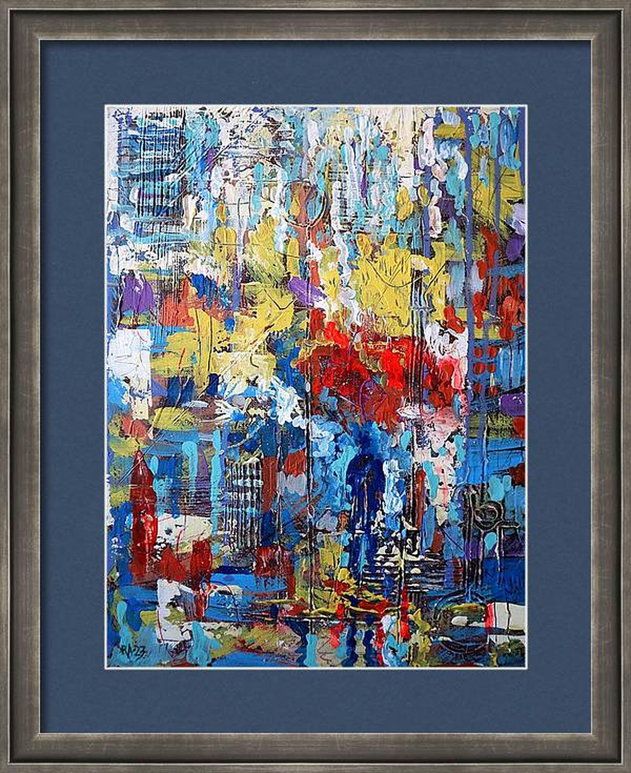 Stadt 15. Abstraktes Originalgemälde (Abstrakter Impressionismus), Painting, von RAKHMET REDZHEPOV (RAMZI)
