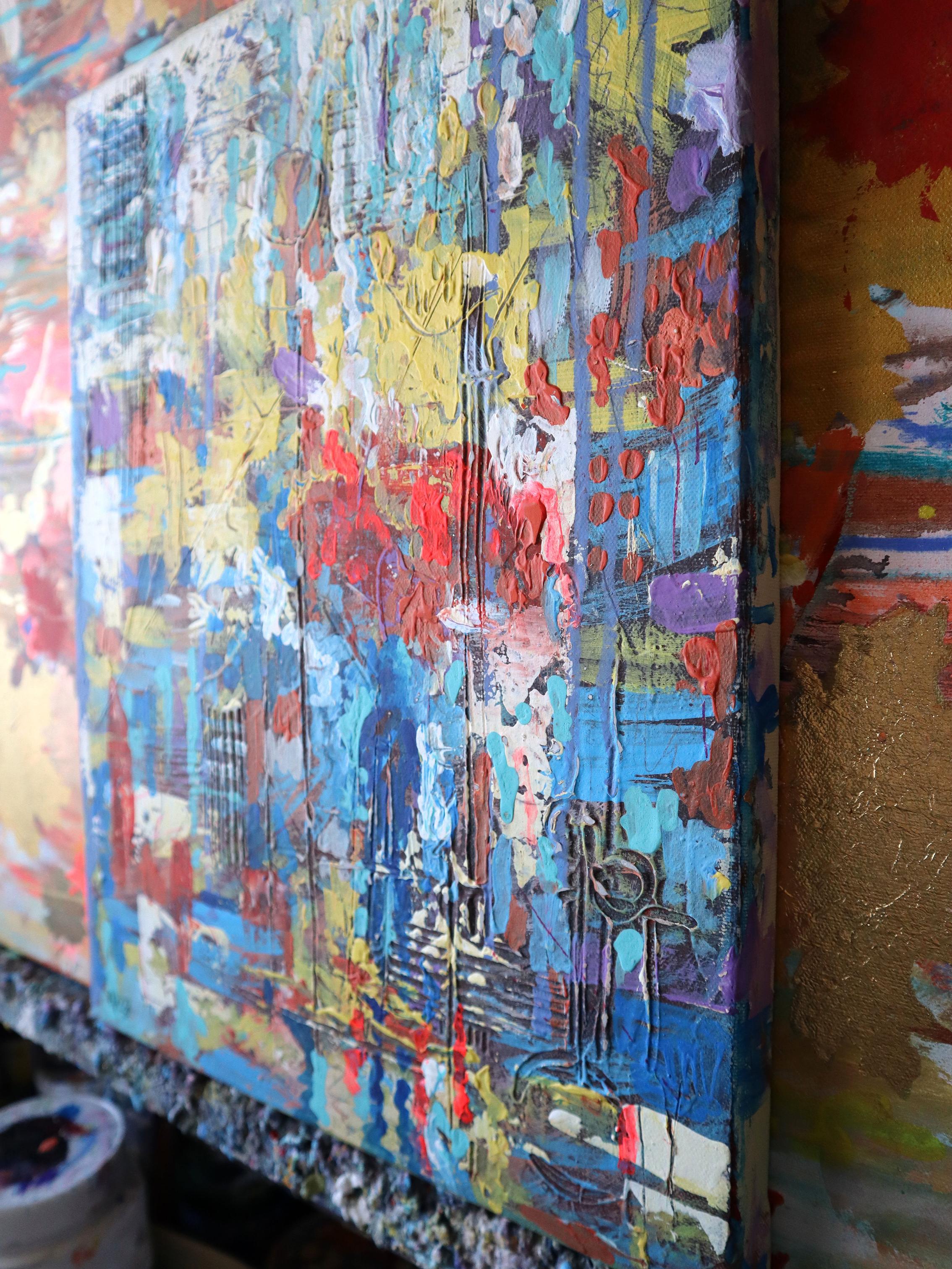 Stadt 15. Abstraktes Originalgemälde im Angebot 3