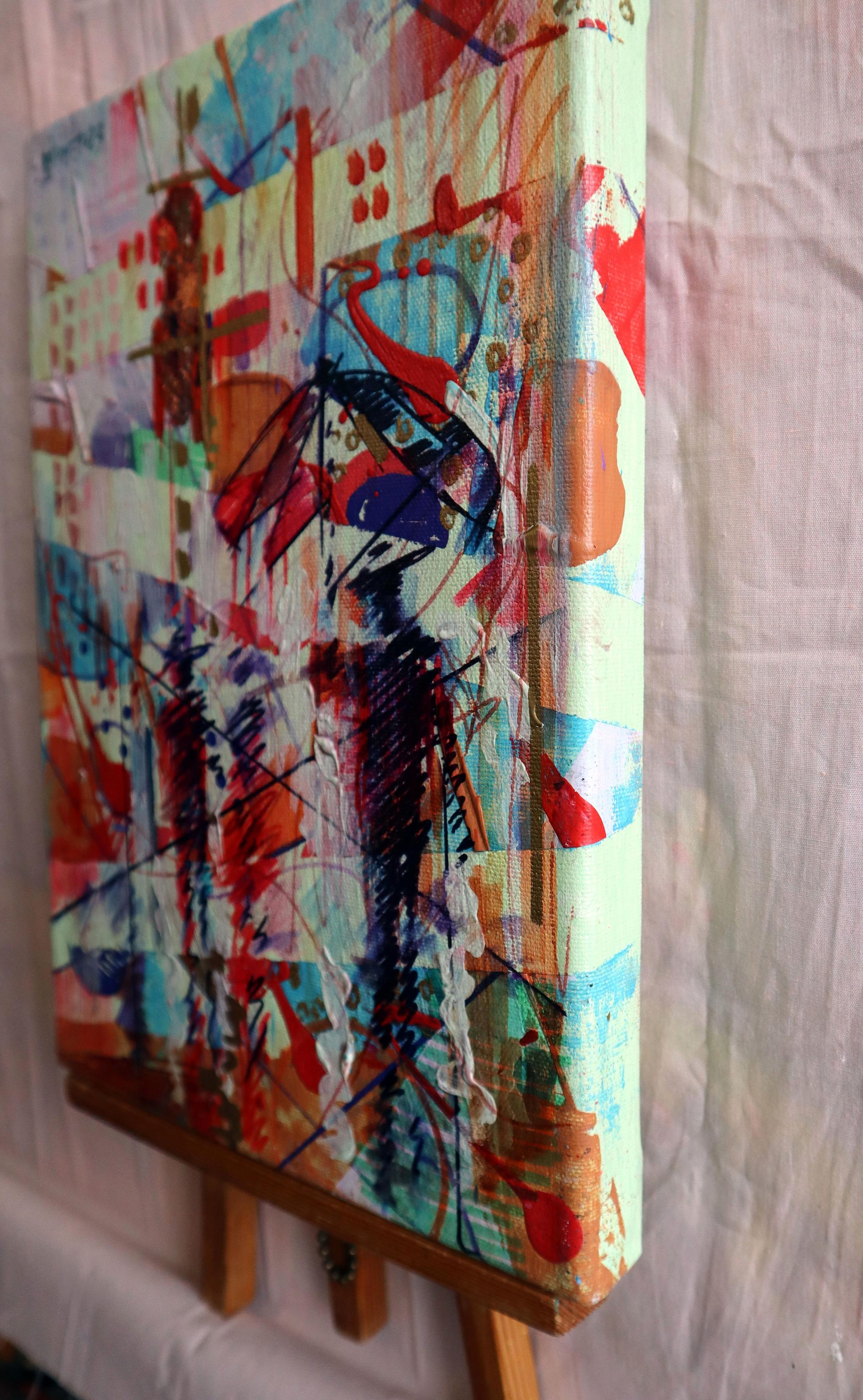 City 2. Abstraktes Originalgemälde (Braun), Abstract Painting, von RAKHMET REDZHEPOV (RAMZI)