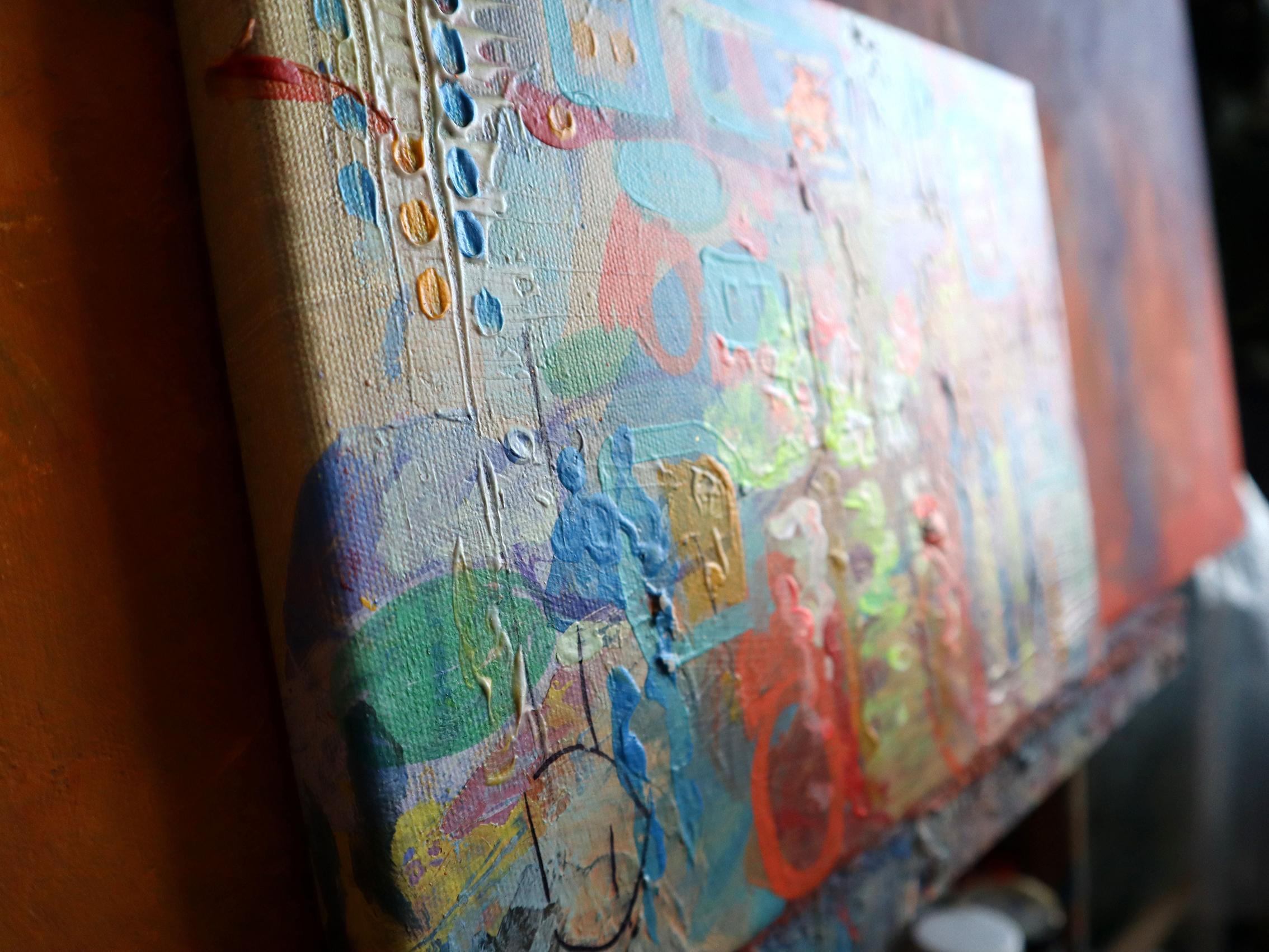 City 6. Peinture originale abstraite en vente 8