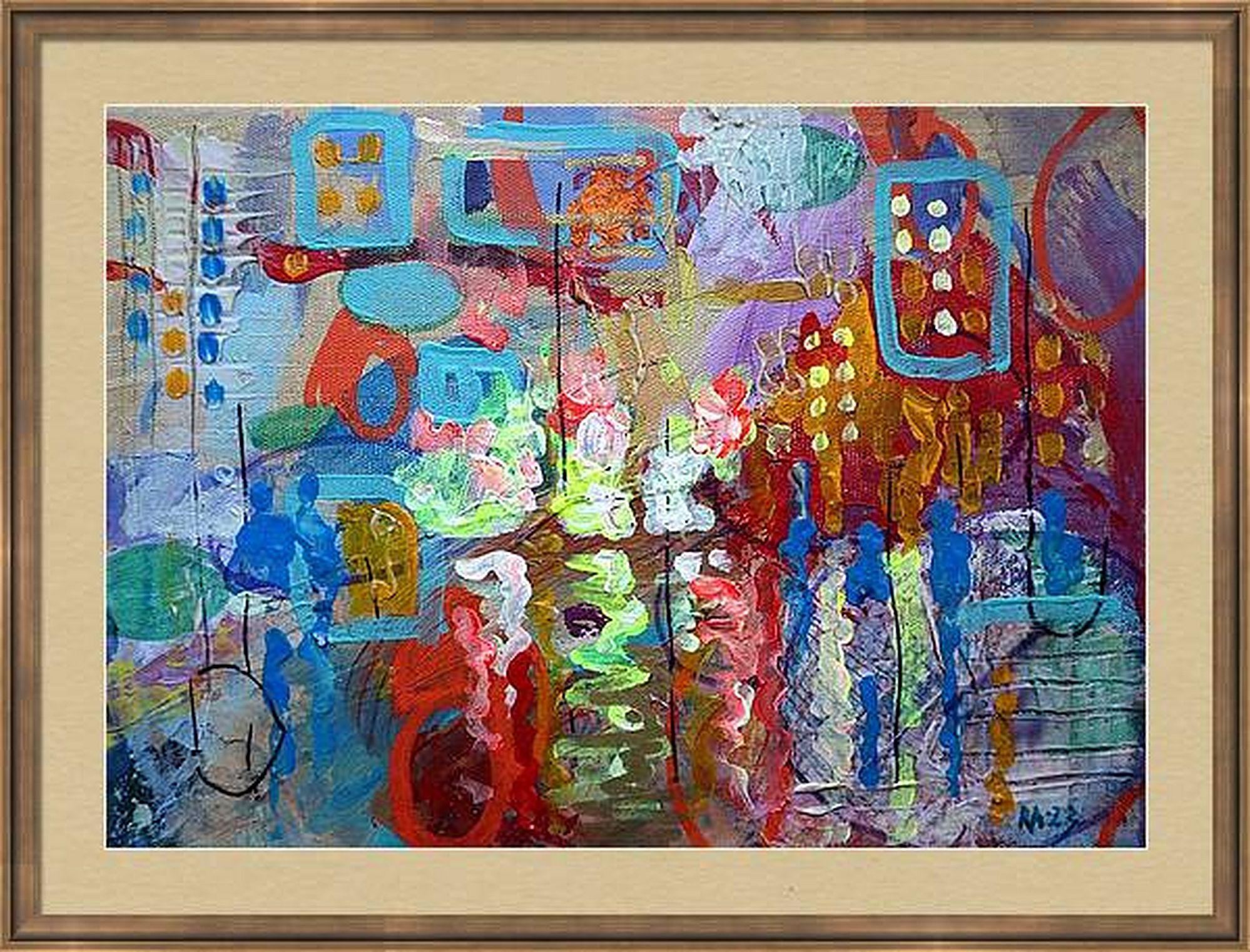 City 6. Peinture originale abstraite en vente 2