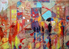 Città 7. Pittura originale astratta