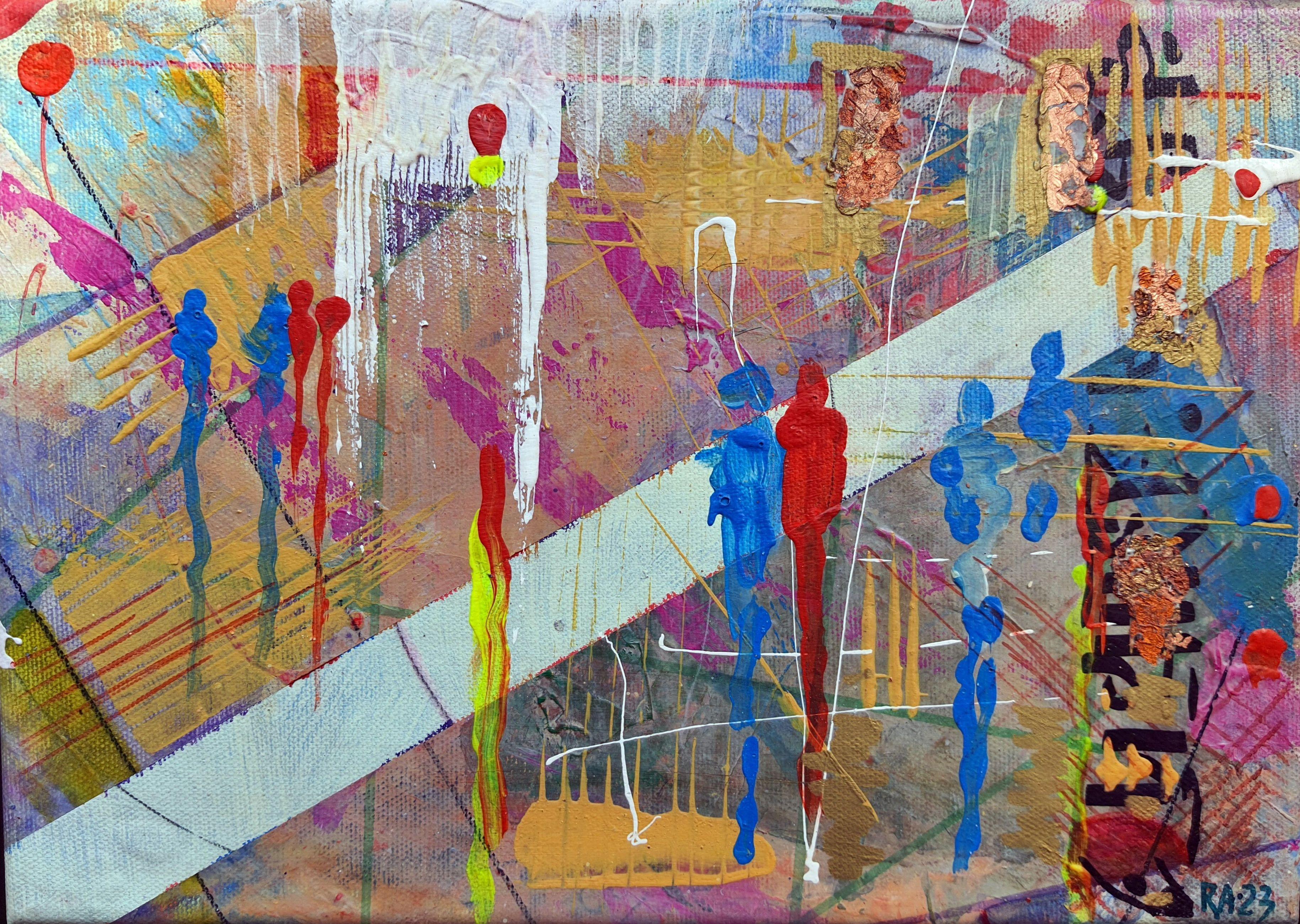 City 8. Abstract original painting - Painting by RAKHMET REDZHEPOV (RAMZI)