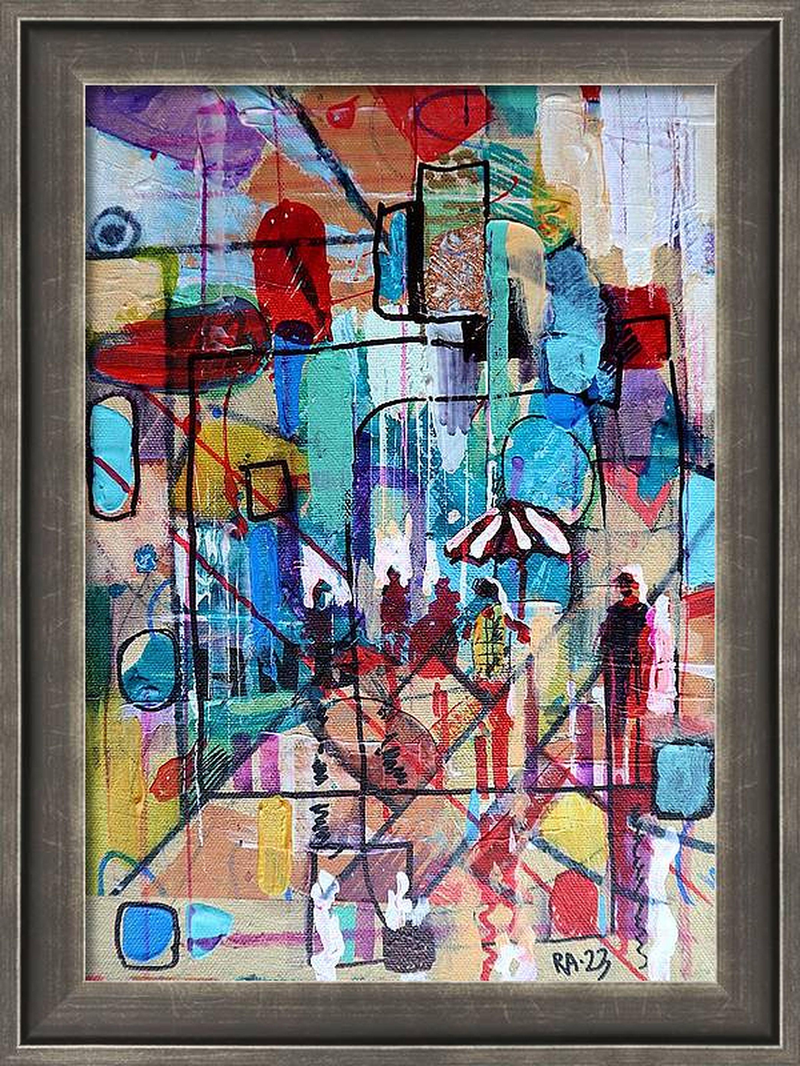 City 9. Abstraktes Originalgemälde (Abstrakter Impressionismus), Painting, von RAKHMET REDZHEPOV (RAMZI)