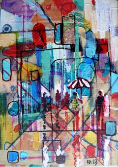 Città 9. Pittura originale astratta