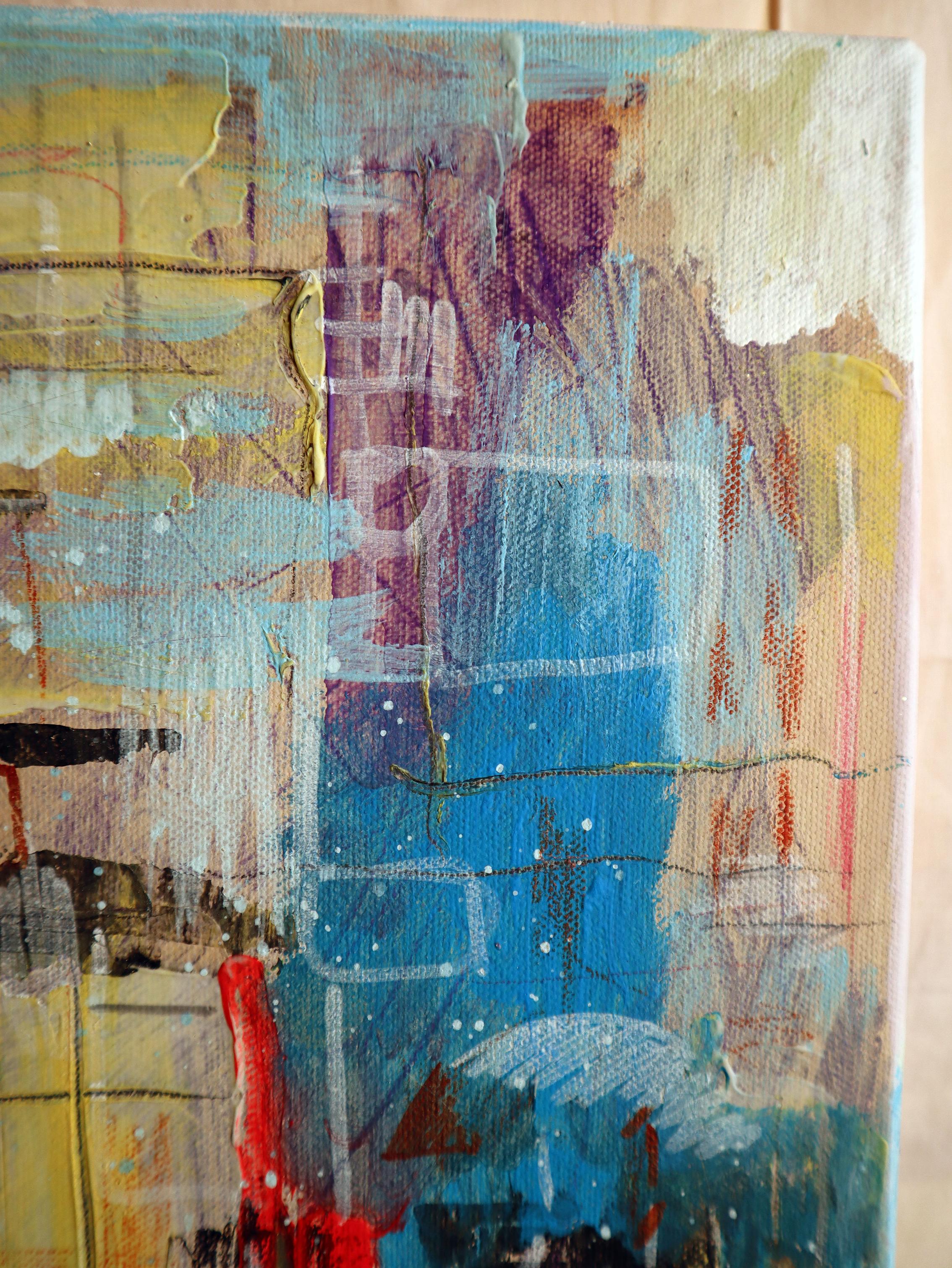 The City After the Rain. Abstraktes Originalgemälde im Angebot 5